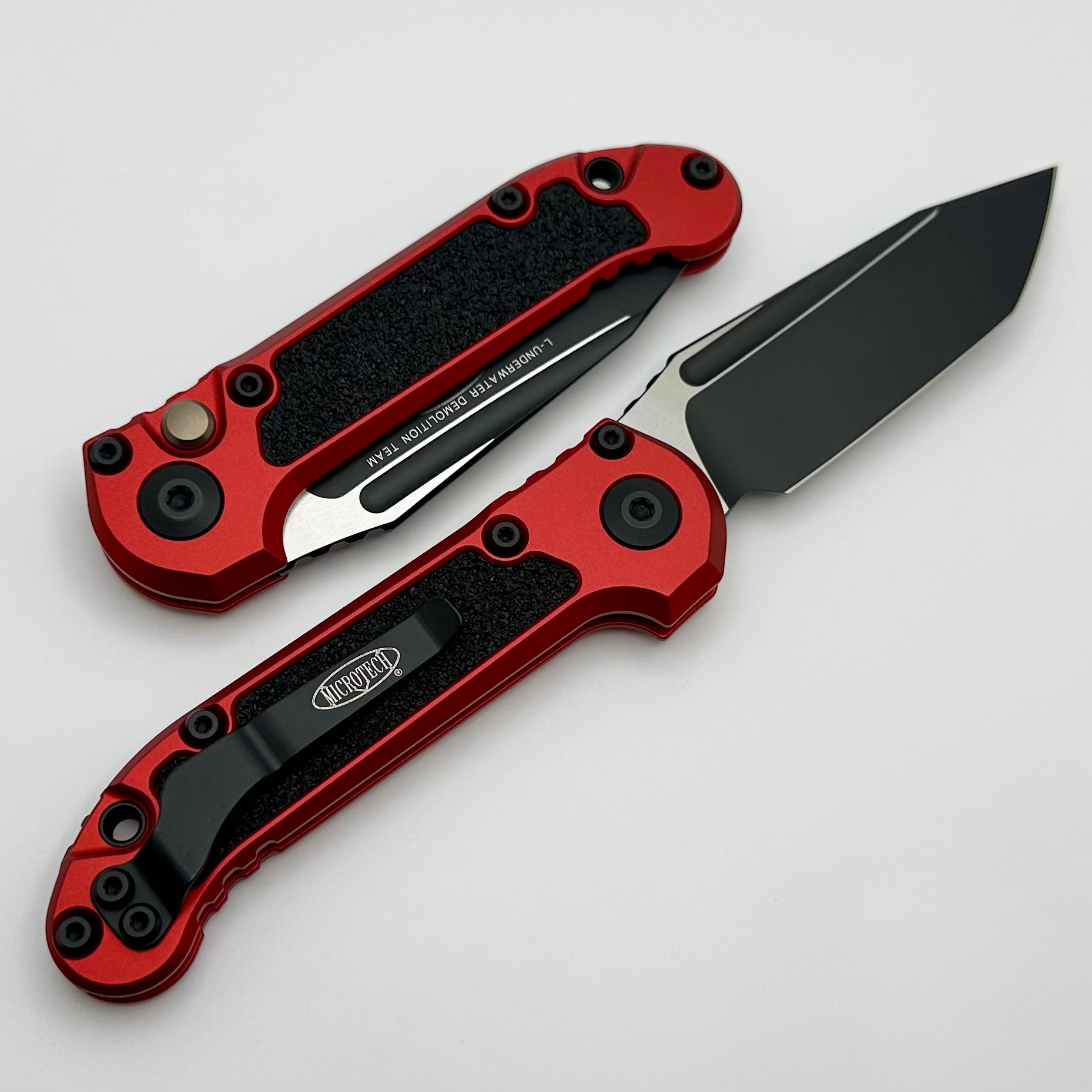 Microtech Knives LUDT Gen III Black Tanto w/ Red Handle 1136-1RD