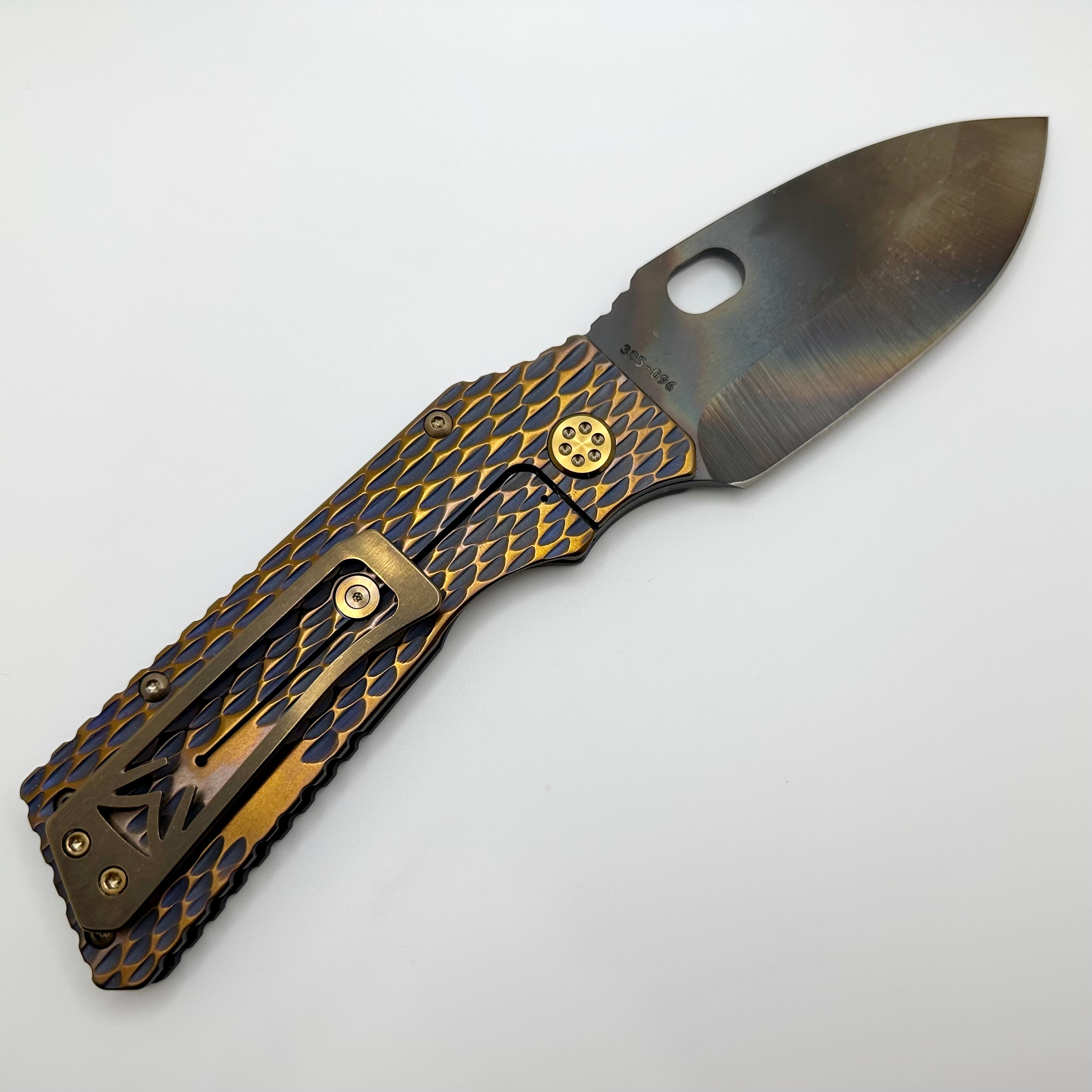 Medford TFF-1 S35VN Vulcan & Violet/Bronze Dragon Skin Sculpted Handles w/ Bronze Hardware/Clip