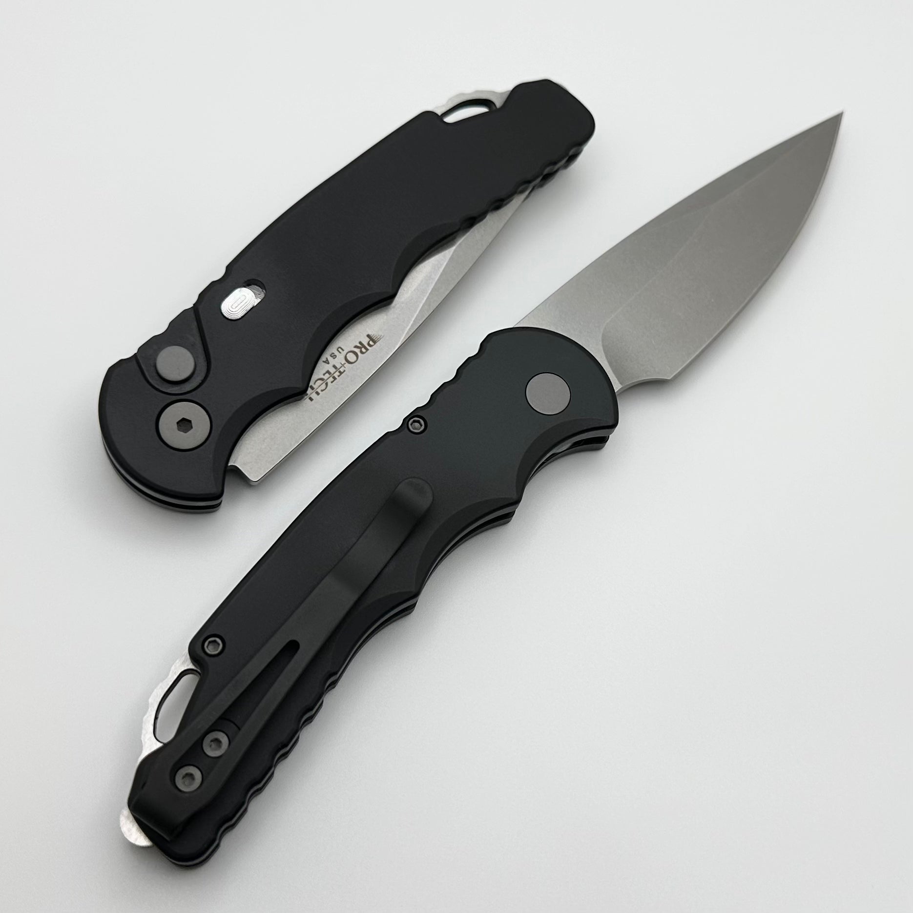 Pro-Tech TR-5 Black Handle w/ Stonewash S35VN T501