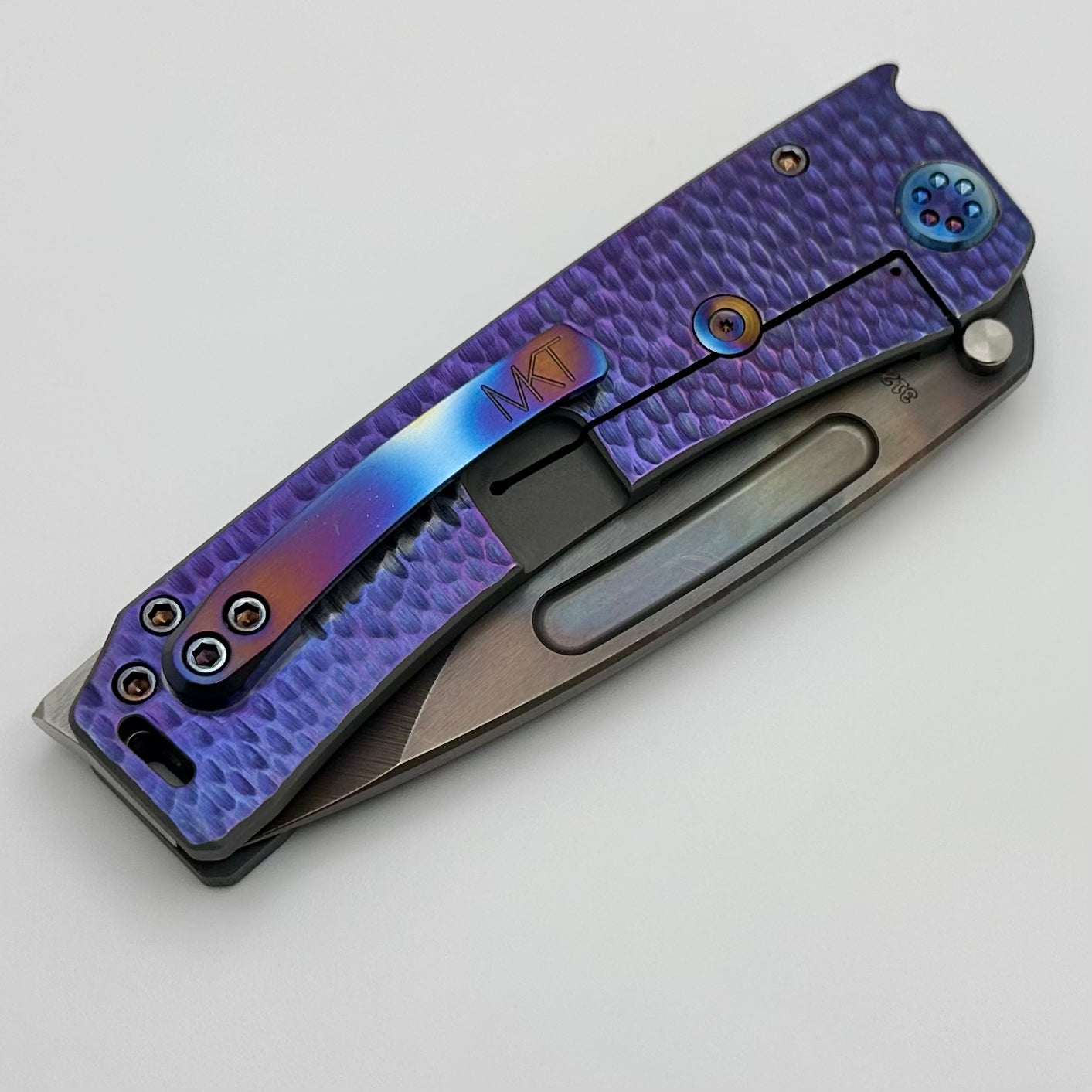 Medford Marauder H Bead Blast Cement Violet Cobblestone Sculpting w/ Flamed Hardware/Clip & S45VN Vulcan Drop Point