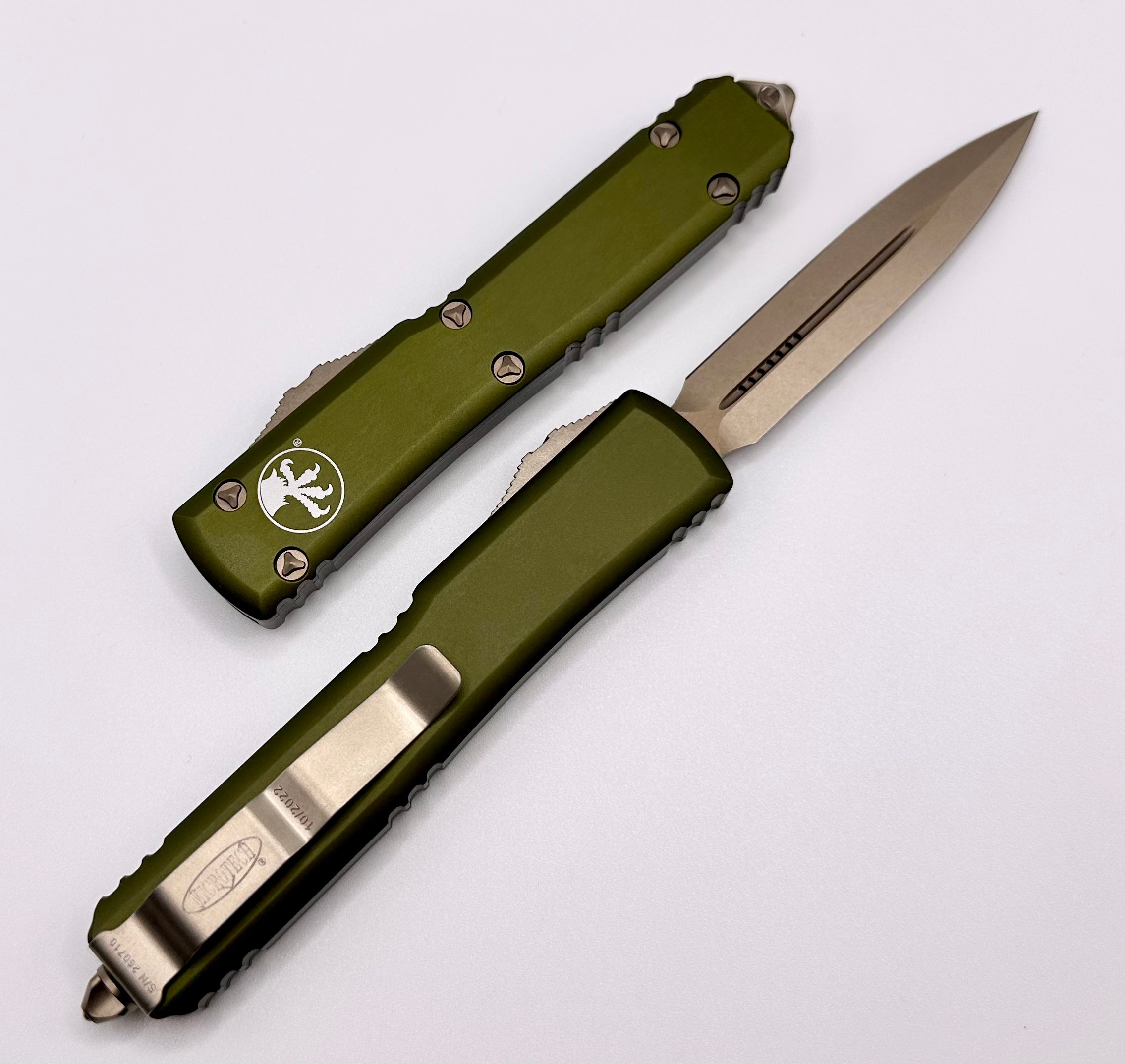 Microtech Ultratech w/ Double Edge Bronze & OD Green 122-13OD