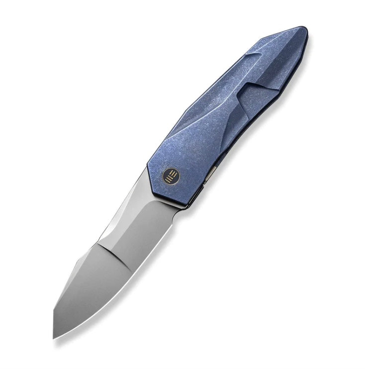 We Knife Solid Flipper Blue Integral Titanium Handle & Polished Bead Blast 20CV WE22028-4