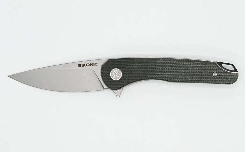 Eikonic Knives Dromas w/ Olive Canvas Micarta & D2 441SGN