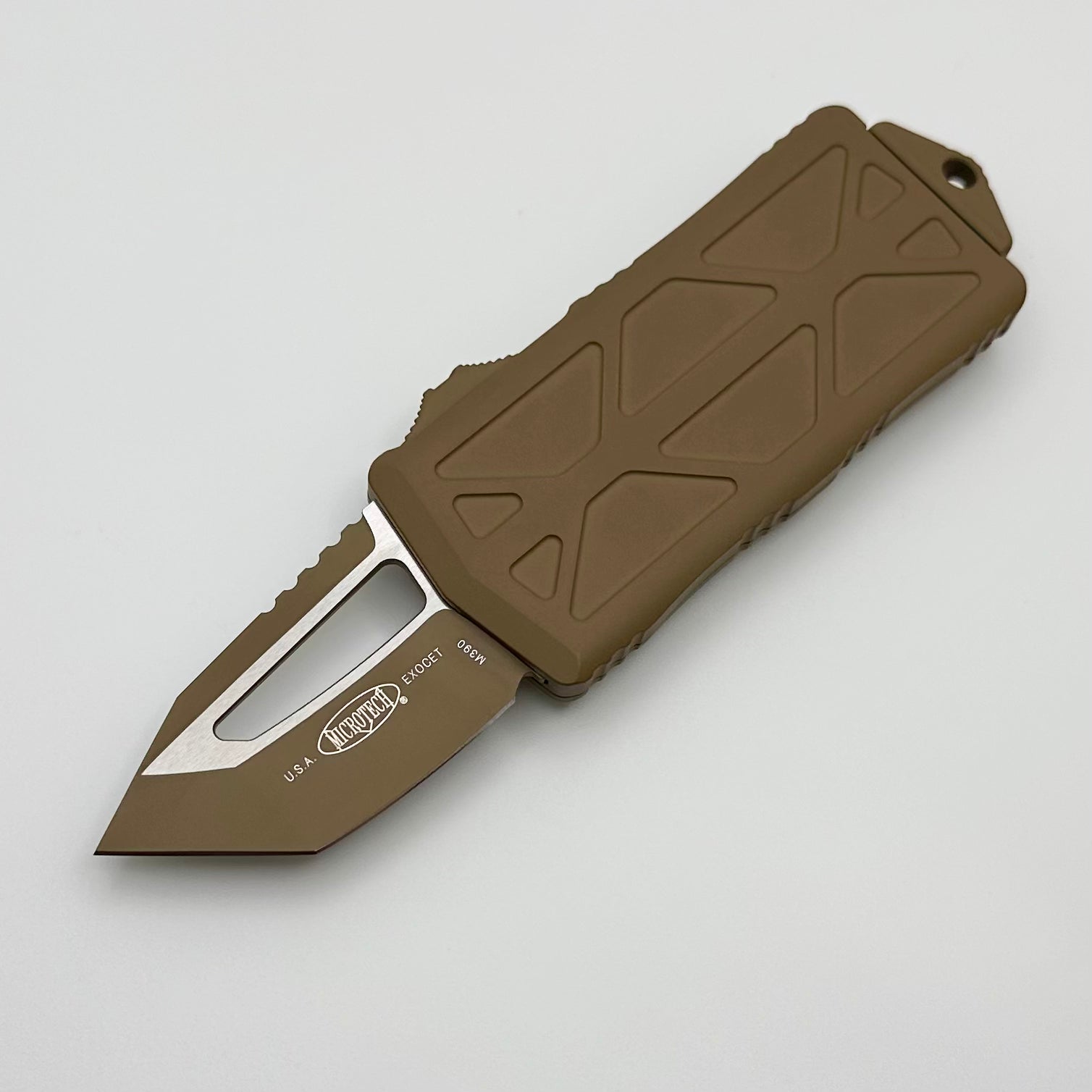 Microtech Exocet T/E Tanto Cerakote Tan 158-1CTA