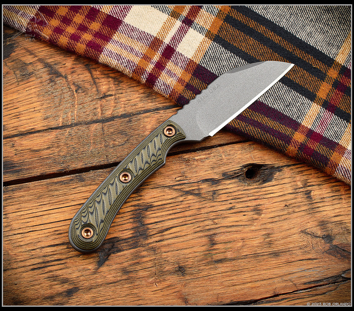 RMJ Tactical Coho Nitro-V & Dirty Olive G-10 Fixed Blade