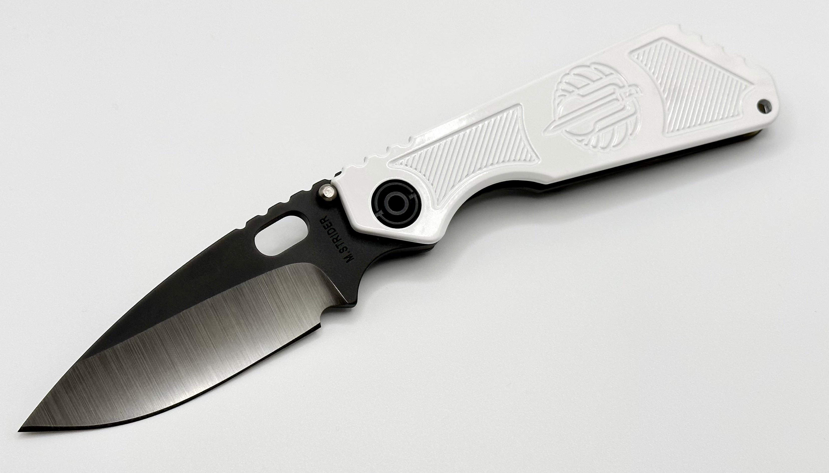 Strider SnG White FWP Scale w/ Torched Lock Side & 3/4 Hand Ground 20CV