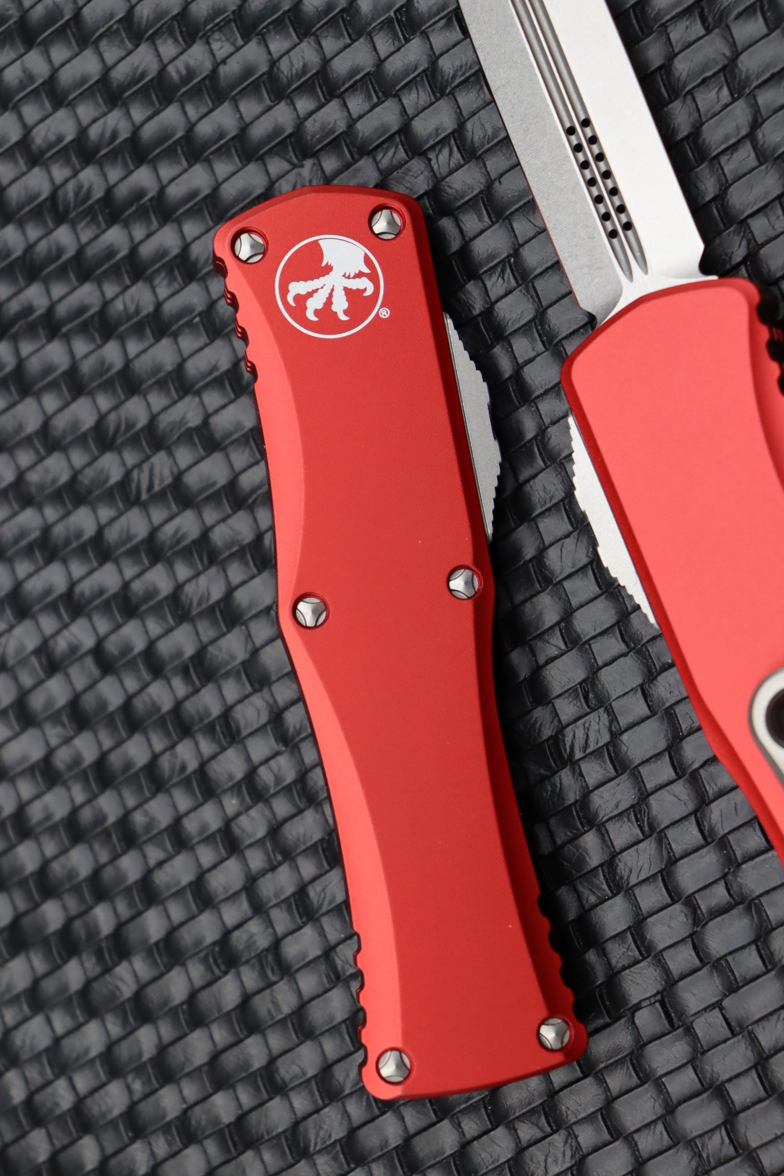 Microtech Hera Double Edge Stonewash Standard & Red 702-10RD