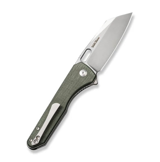 Civivi Nugz Green Canvas Micarta Handles w/ Satin 14C28N C23060-2