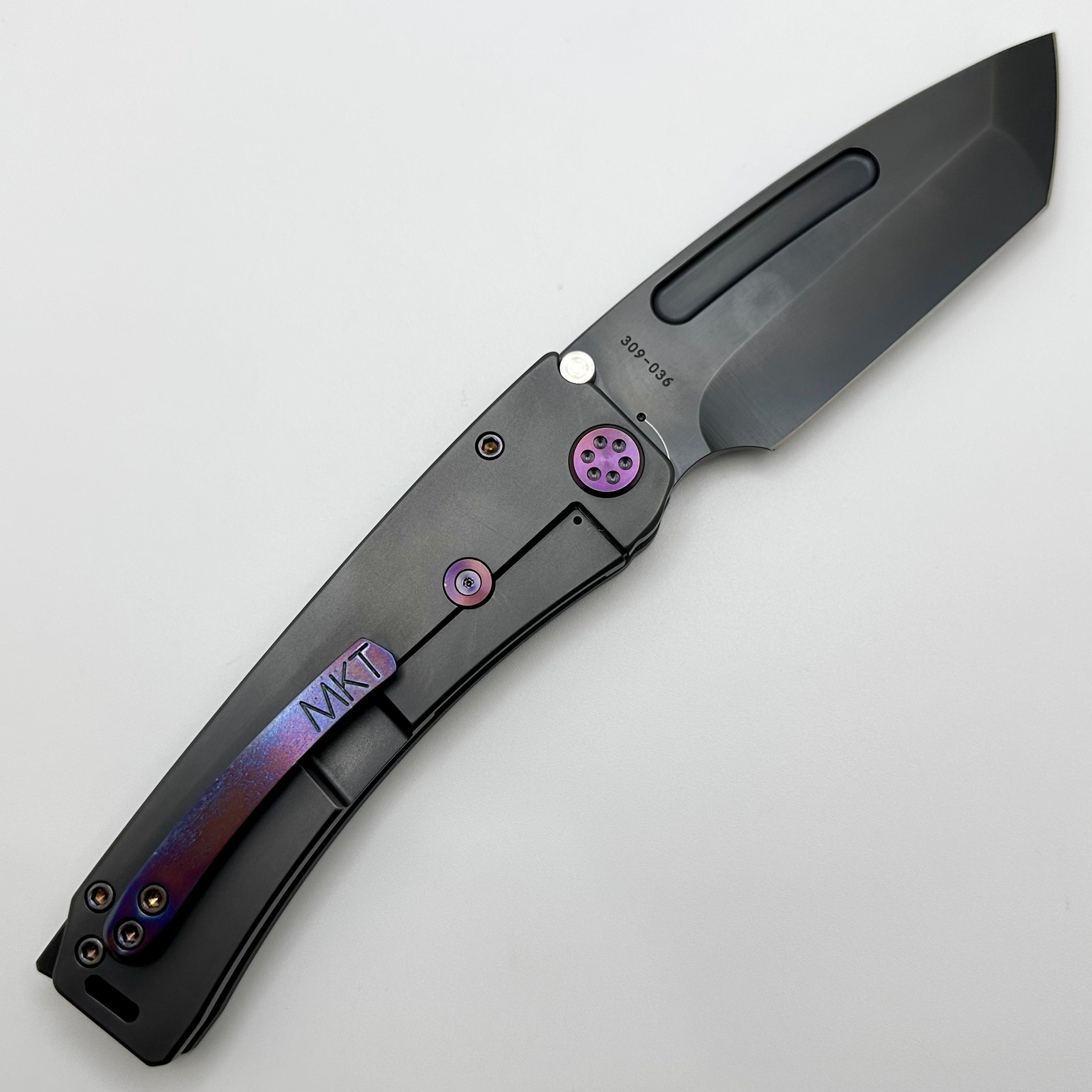 Medford Marauder H S45 PVD Tanto & PVD Handles w/ Violet Hardware/Clip