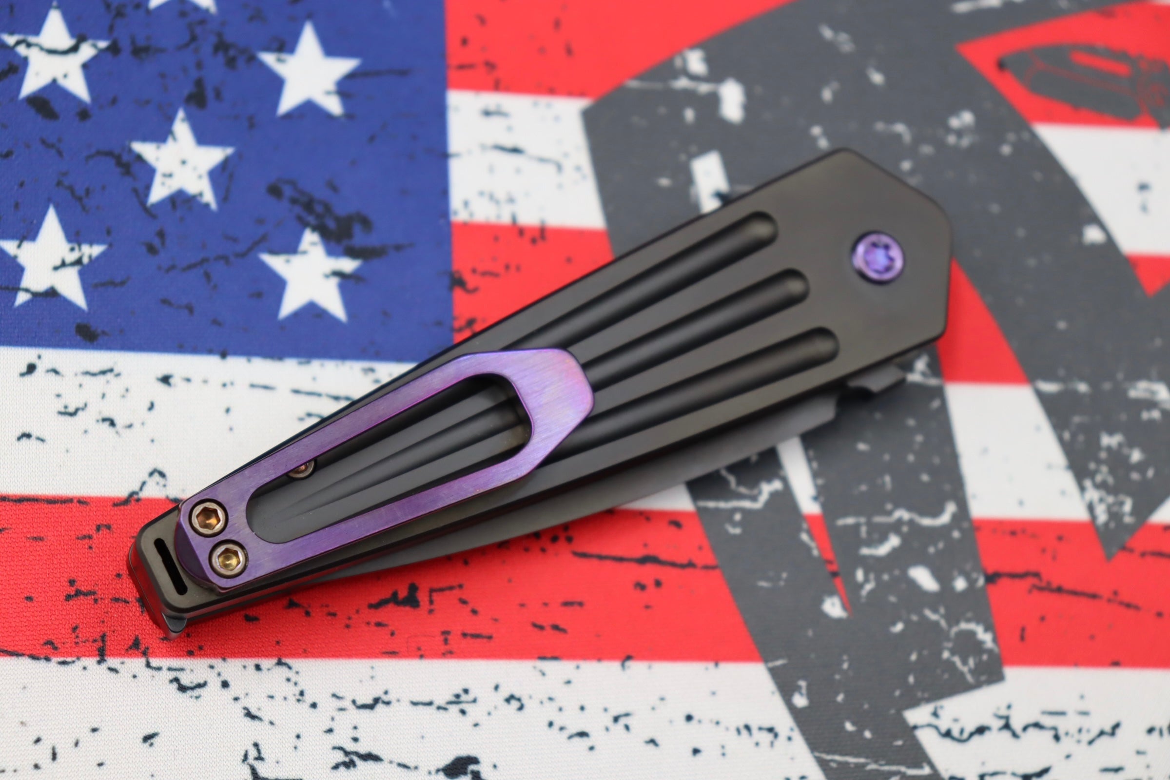 Medford Knife Nosferatu Auto PVD Handles w/ Violet Hardware/Clip & PVD S45VN