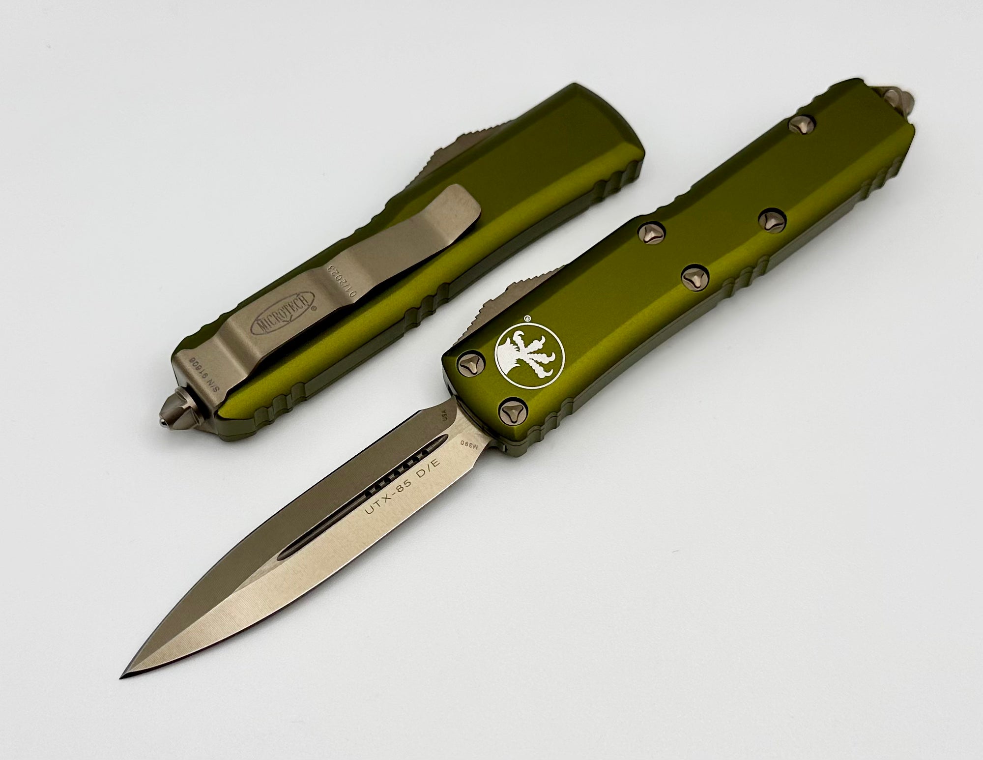 Microtech UTX-85 Double Edge Bronze & OD Green 232-13OD