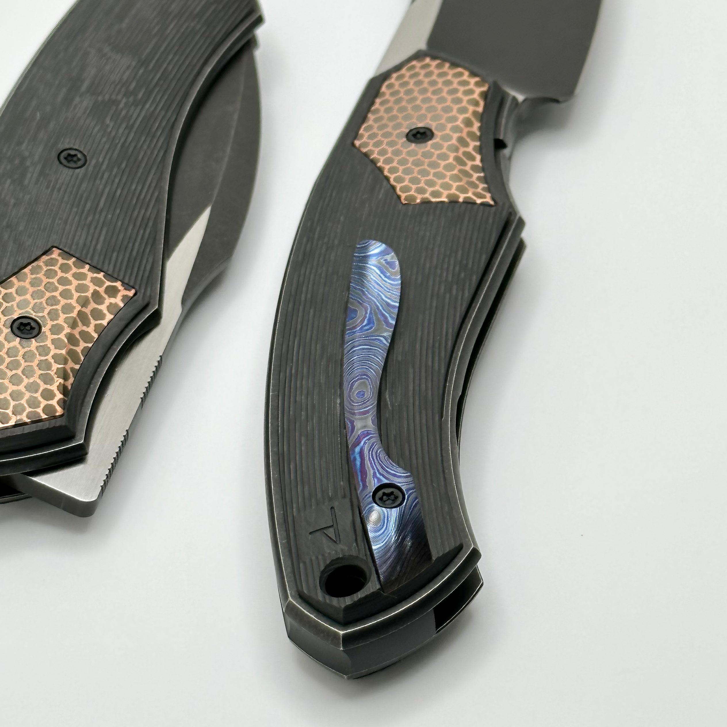 Custom Knife Factory Davless Carbon Fiber & Superconductor w/ Two Tone Blackwash S90V