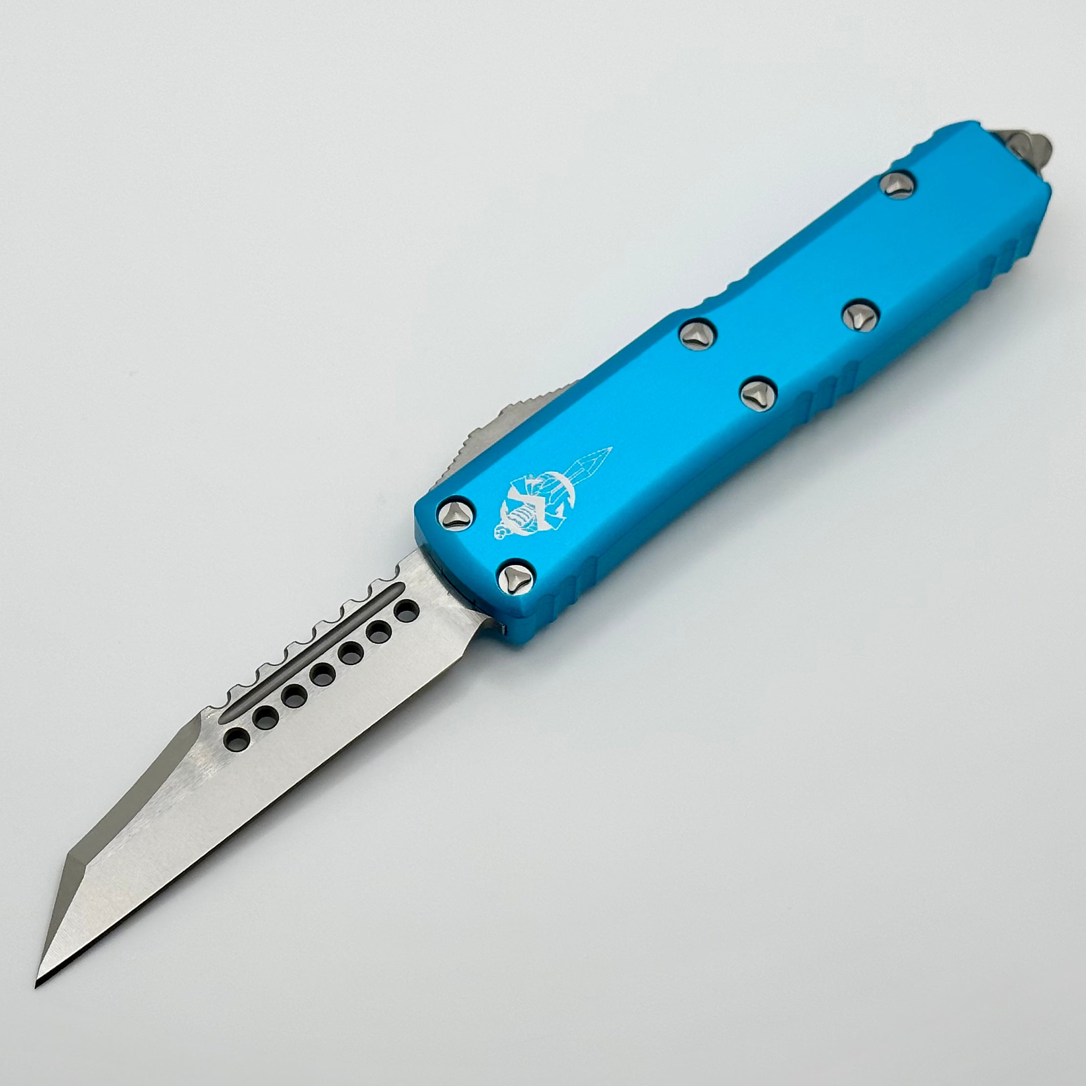 Microtech UTX-85 S/N 002 Warhound Stonewash Standard & Turquoise Signature Series 719W-10TQS