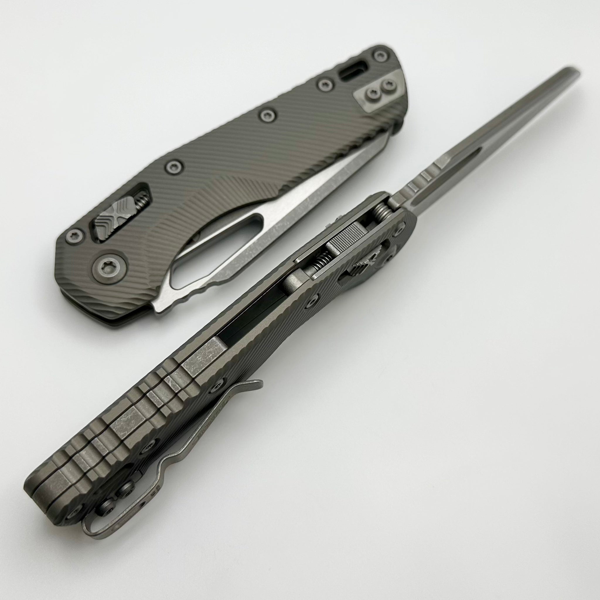 Microtech Knives MSI RAM LOK Fluted Natural Clear Apocalyptic Standard M390MK 210-10APFLNC