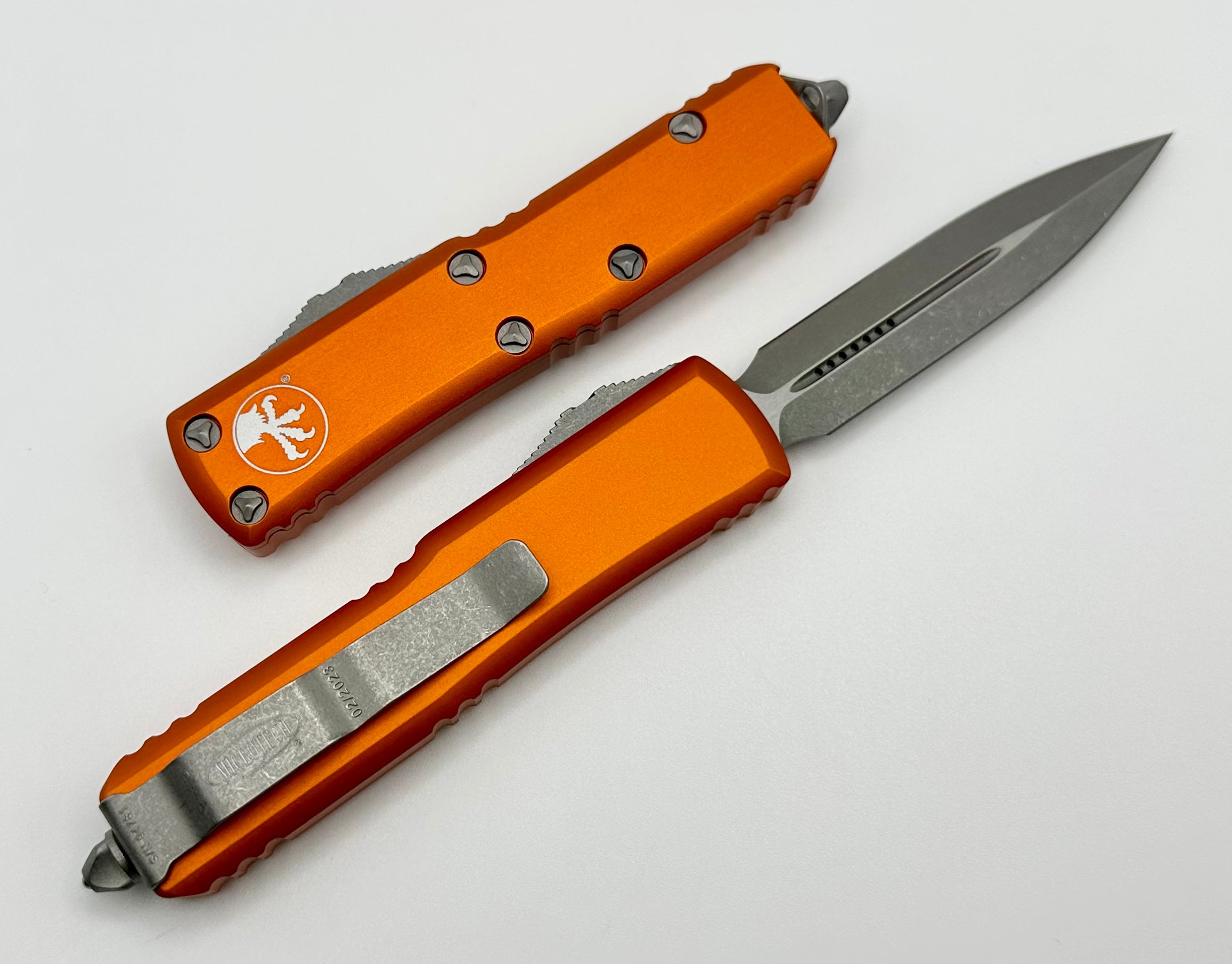 Microtech UTX-85 Double Edge Apocalyptic Standard & Orange 232-10APOR