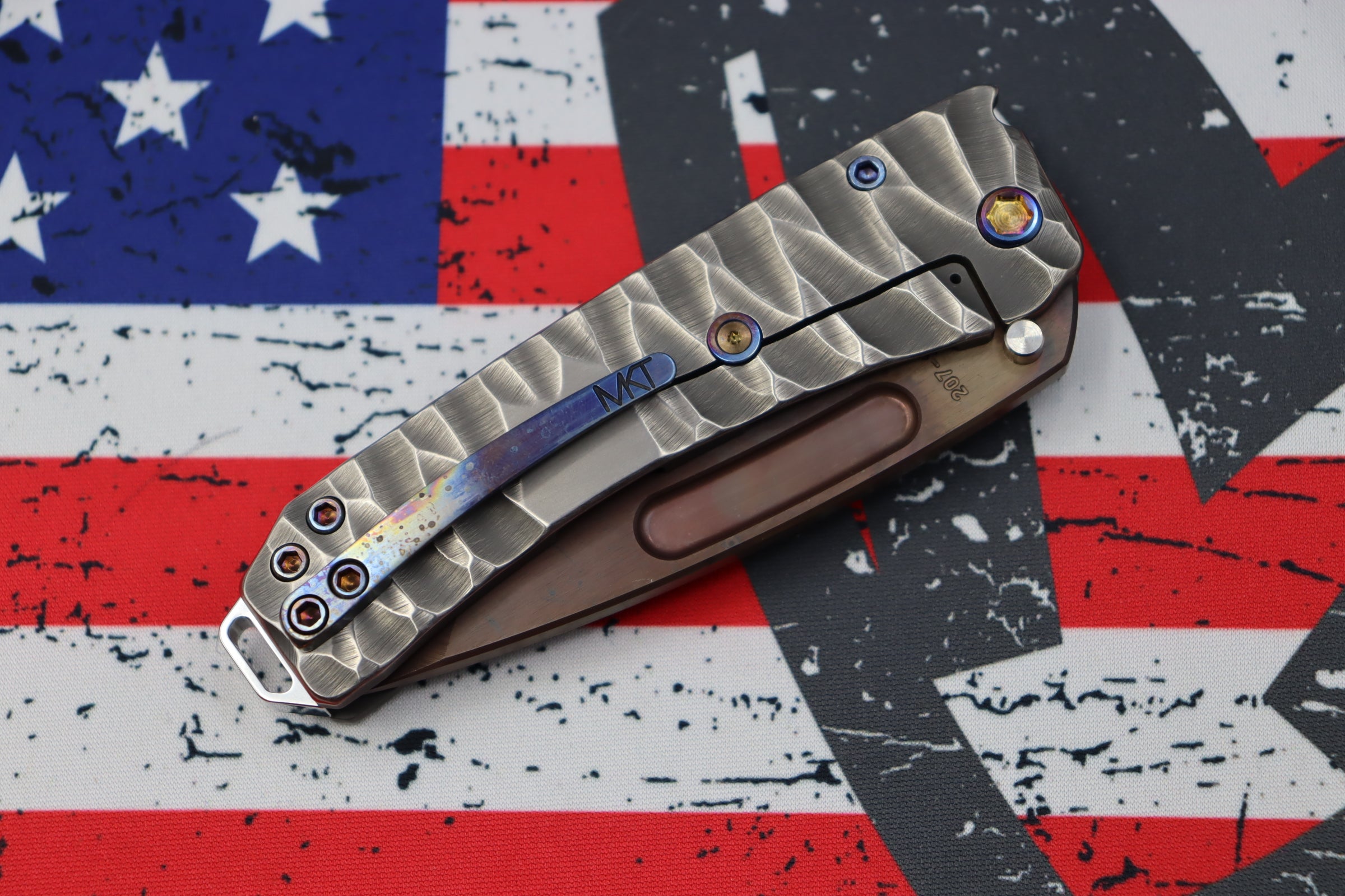 Medford Midi Marauder Vulcan S35 Tanto & Bead Blast/Brushed Silver Predator Sculpted Handles w/ Flamed Hardware/Clip