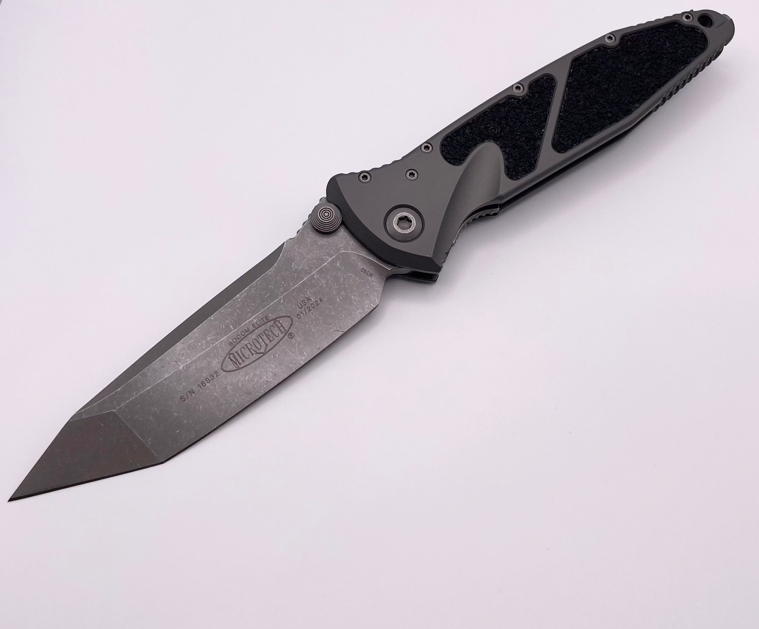 Pre Owned Microtech Socom Elite Tanto Edge Manual Natural Clear Apocalyptic Standard 161-10APNC