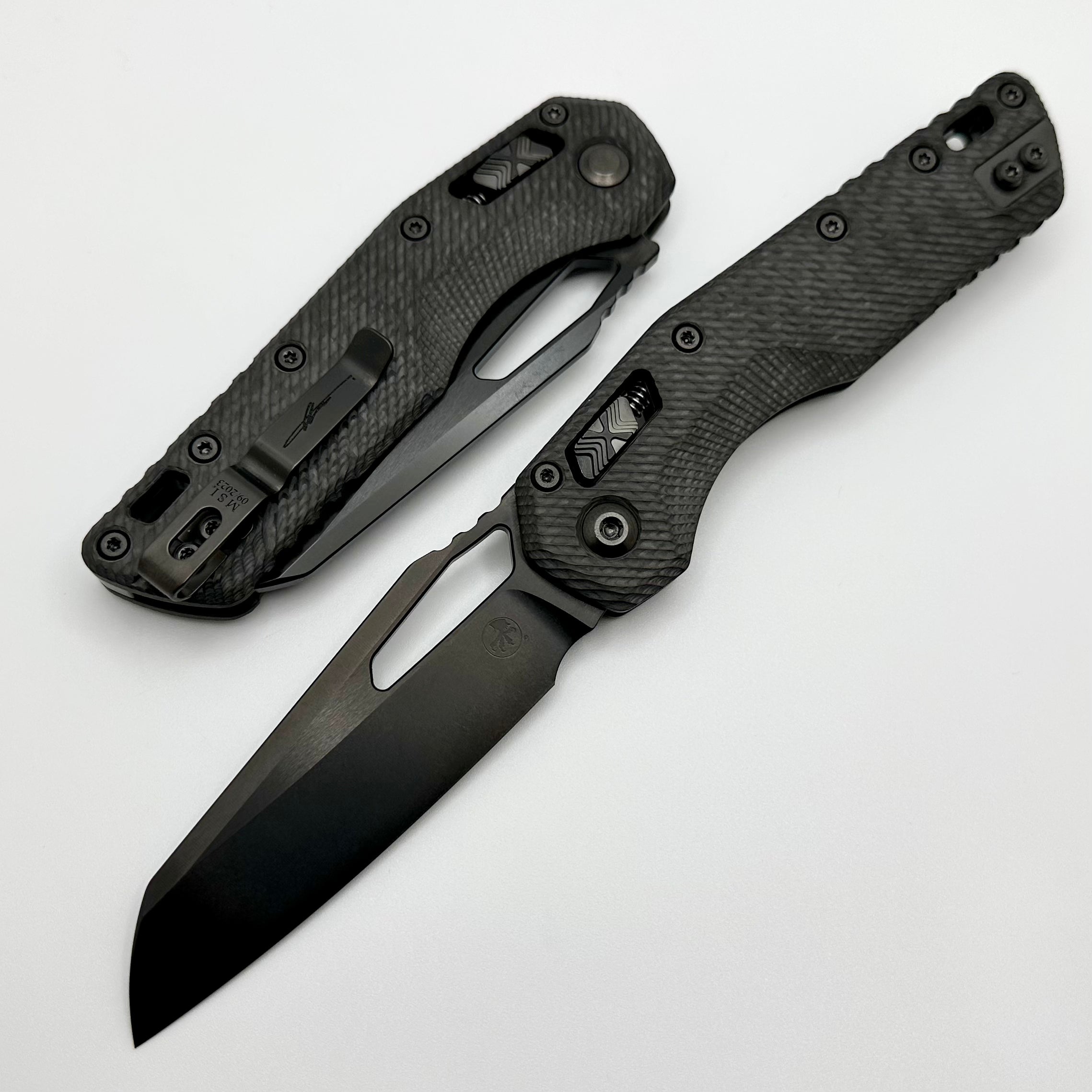 Microtech Knives MSI RAM LOK Fluted Carbon Fiber & DLC M390MK Signature Series 210-1DLCTFLCFS