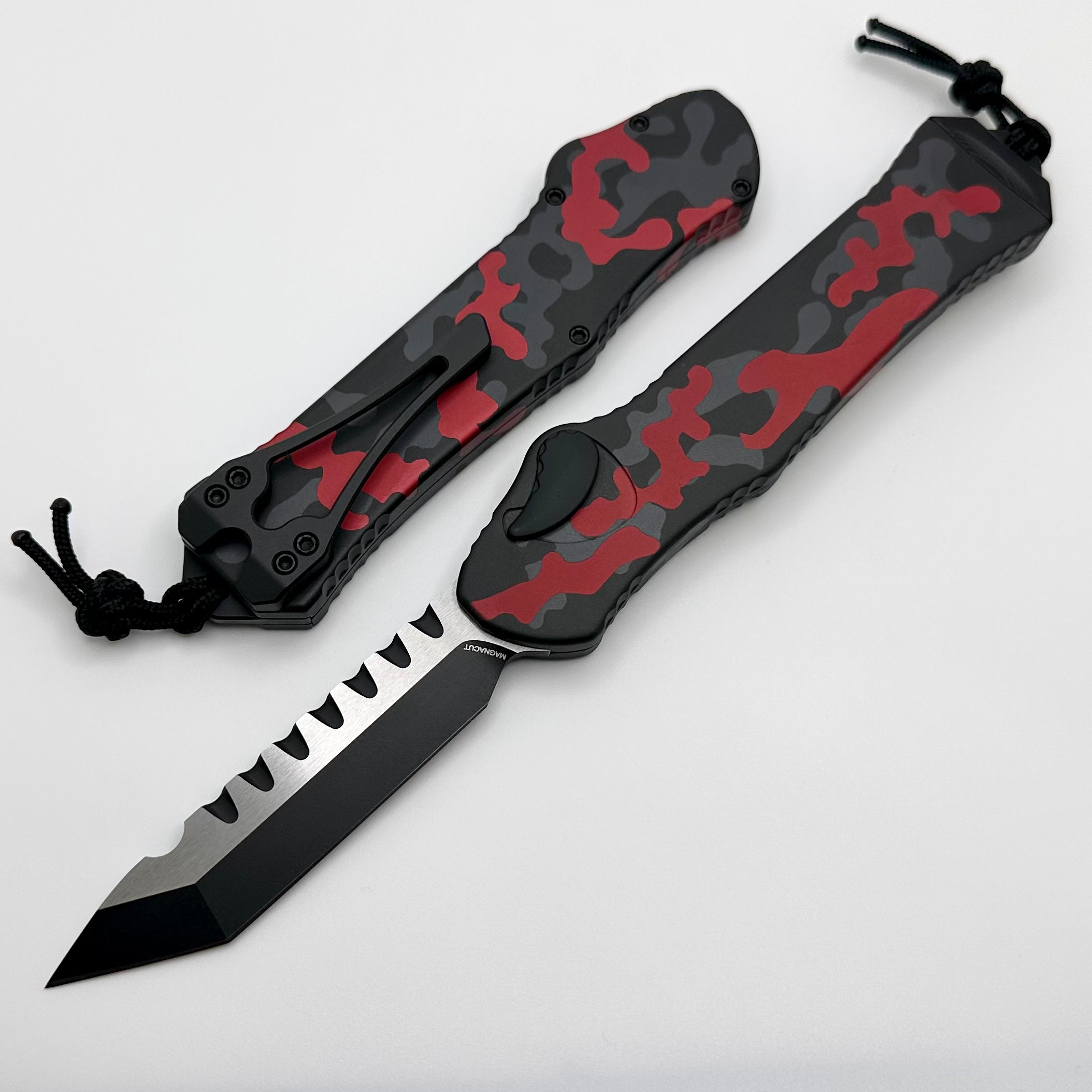 Heretic Hydra V3 Red Camo Aluminum Handle & Two Tone Cerakote Tanto MagnaCut H006-10A-RCAMO