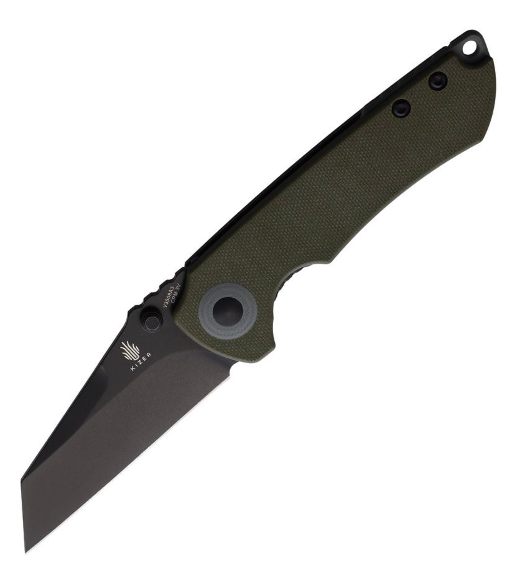 Kizer Mini Critical Green G-10 & Black 3V V3508A3