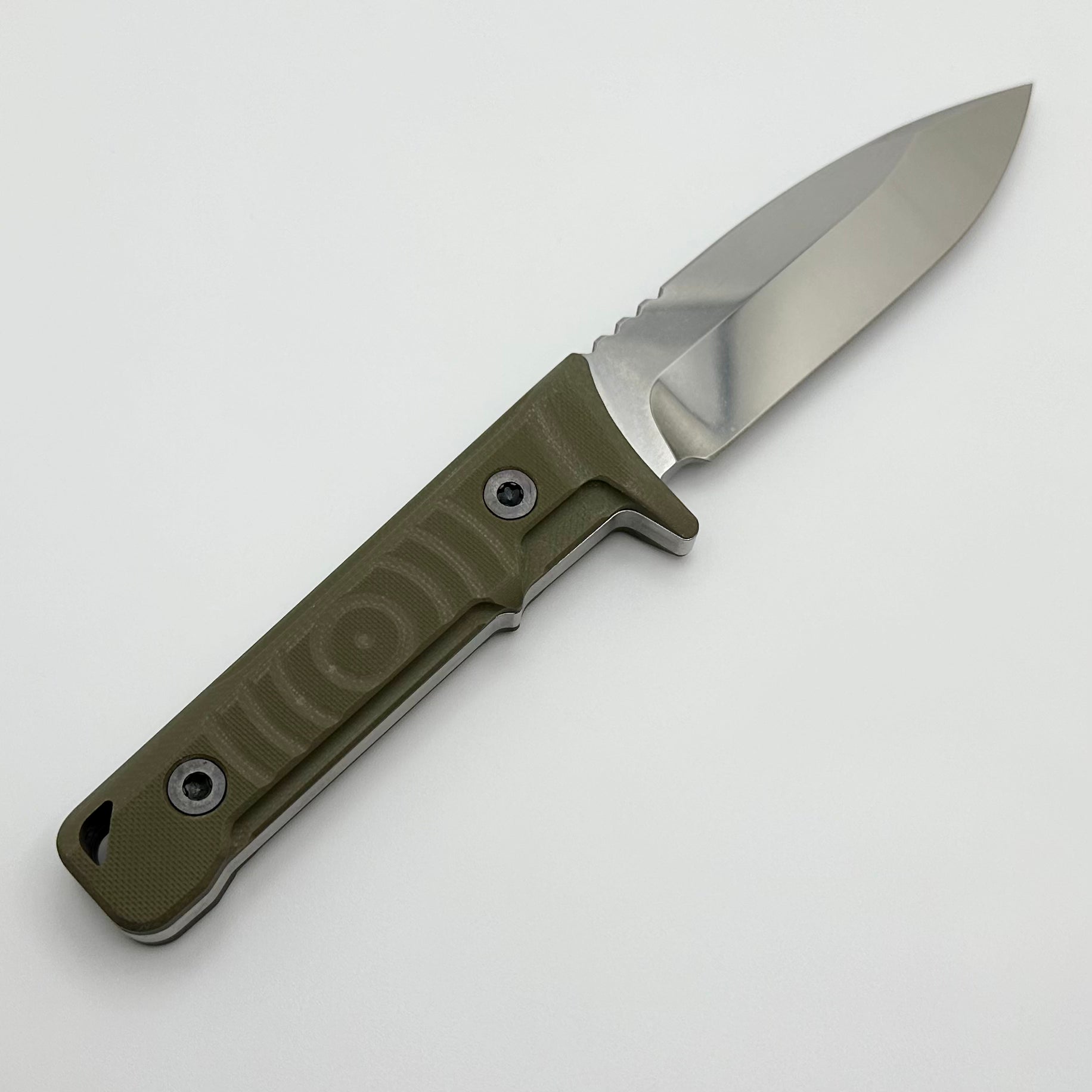 Medford Mizuchi OD Green & Tumbled Polished 20CV Fixed Blade