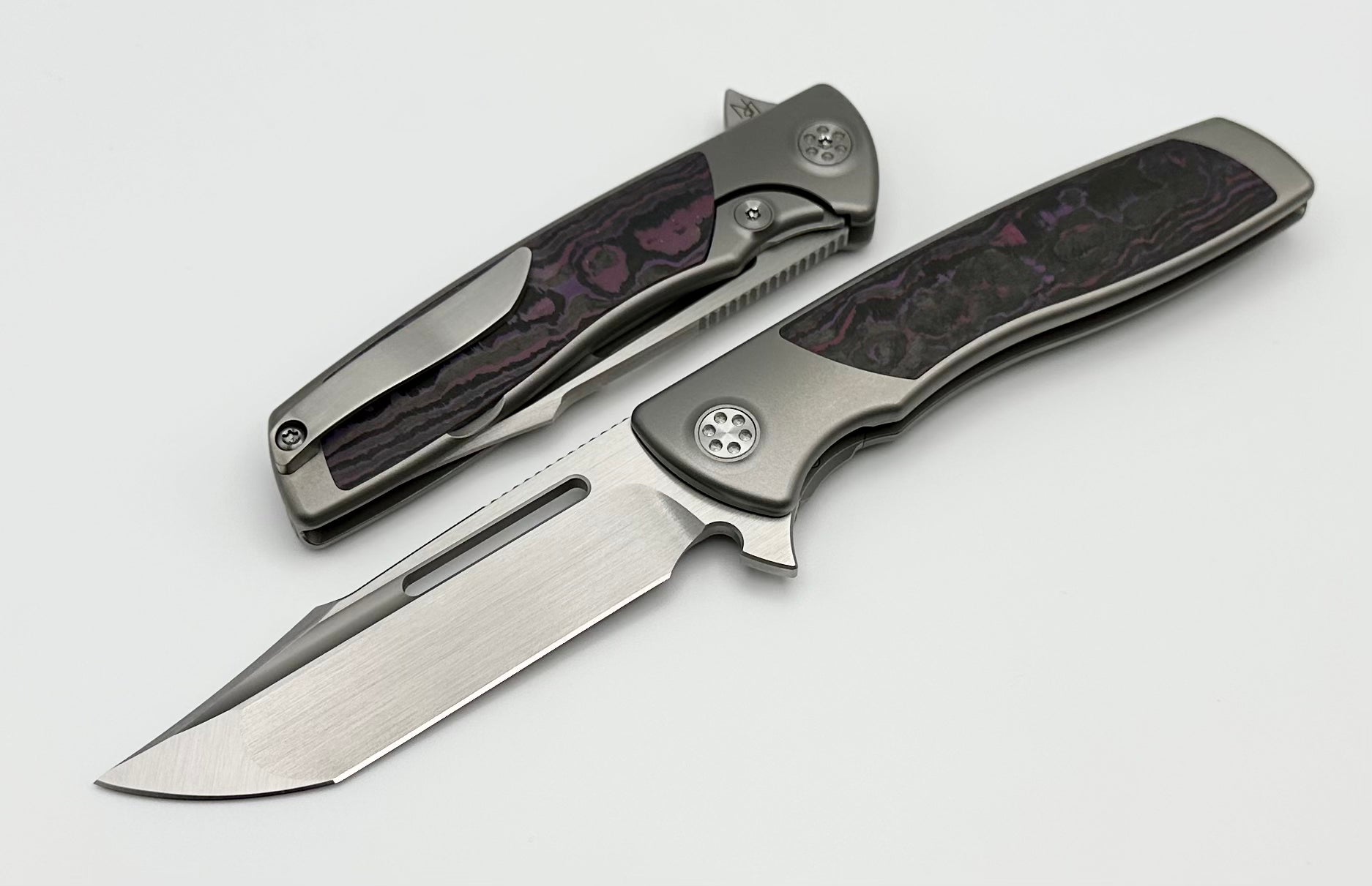 SharpByDesign Mini Evo Purple Haze Fat Carbon & Harpoon M390