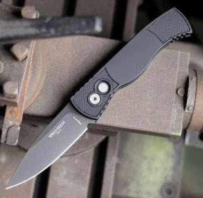 Pro-Tech TR-2 Tactical Response 2 Black w/ Textured Corners & Smokey Gray DLC MagnaCut T221