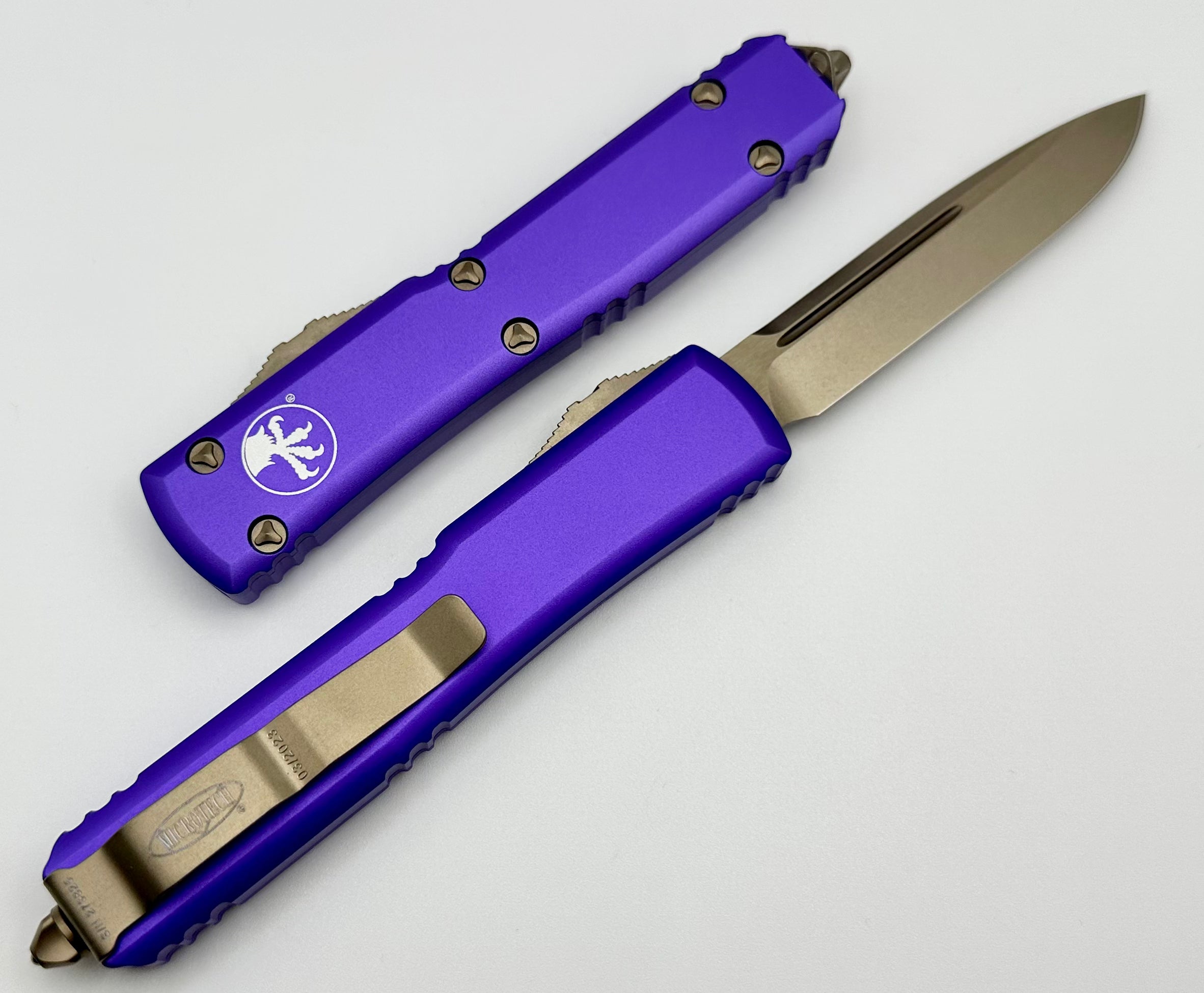 Microtech Ultratech Single Edge Bronze Standard & Purple 121-13PU