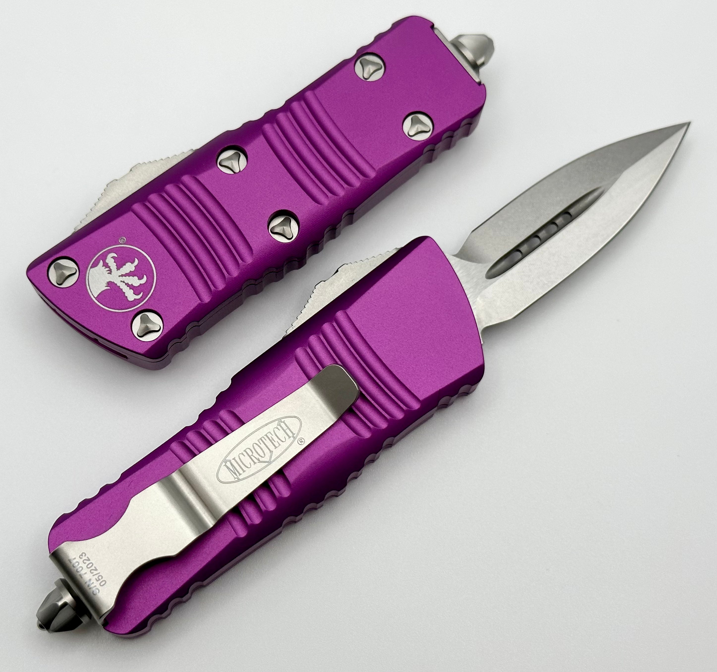 Microtech Mini Troodon Double Edge D/E Stonewash & Violet 238-10VI