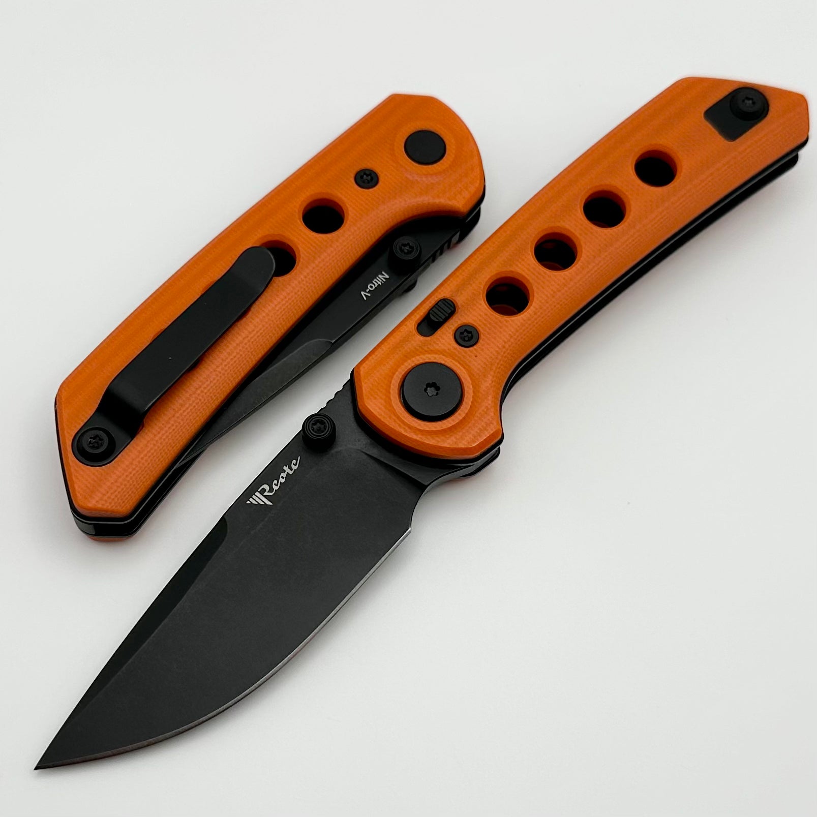 Reate Knives PL-XT Orange G-10 & Black PVD Nitro-V