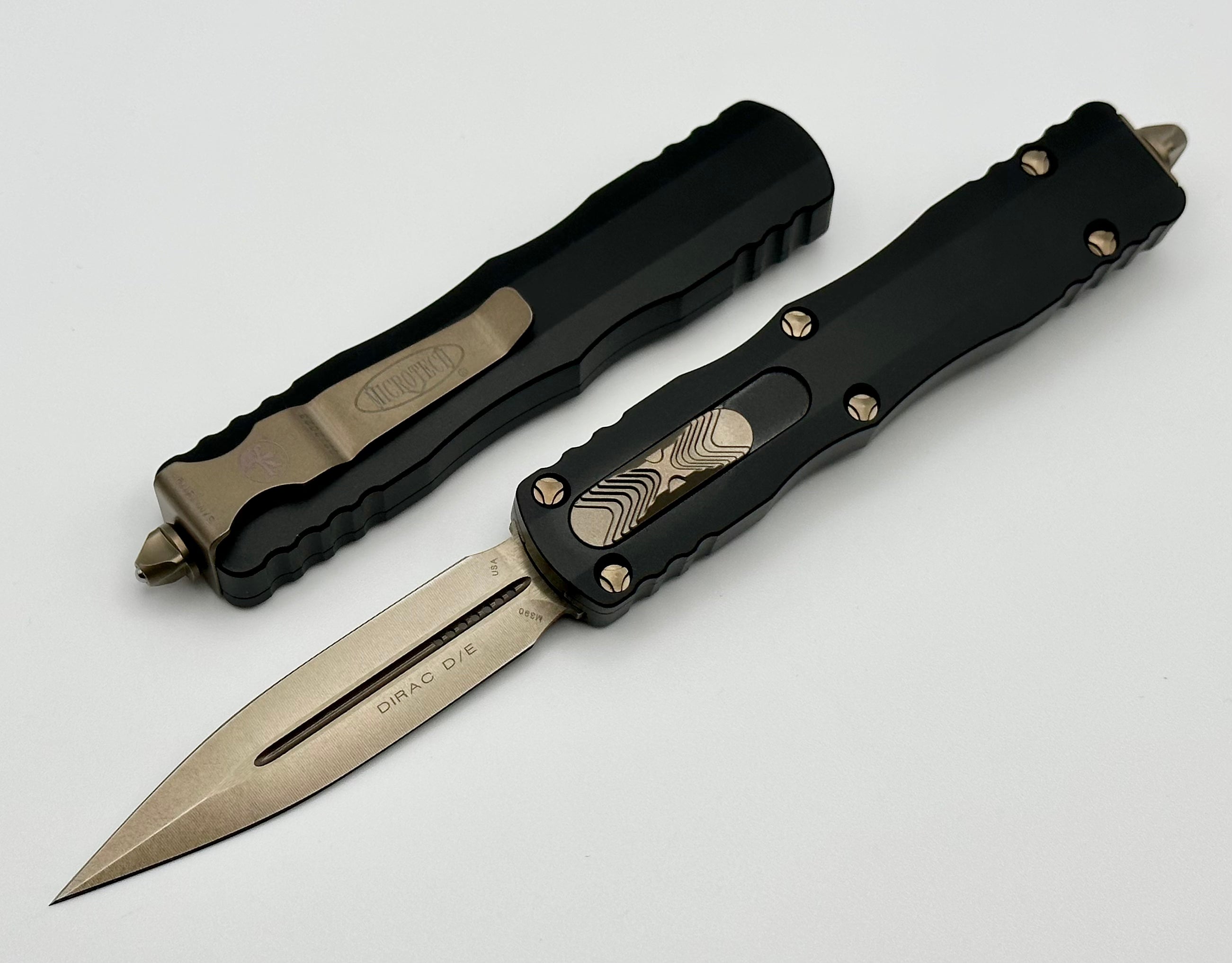 Microtech Dirac Black & Double Edge Bronze 225-13