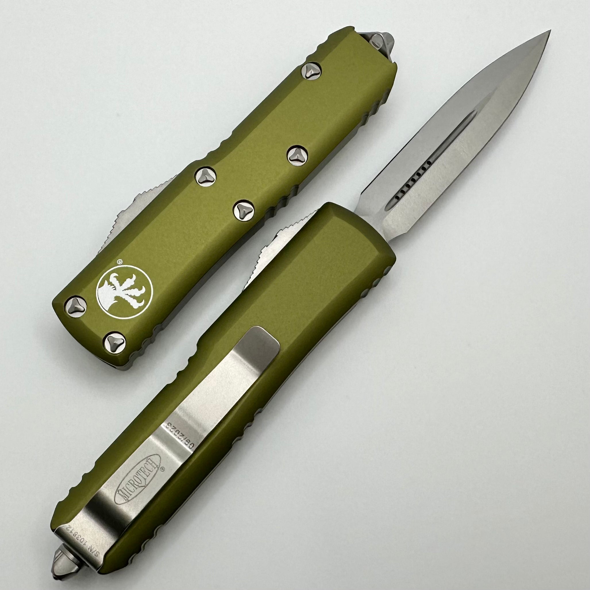 Microtech UTX-85 Double Edge Stonewash Standard & OD Green 232-10OD