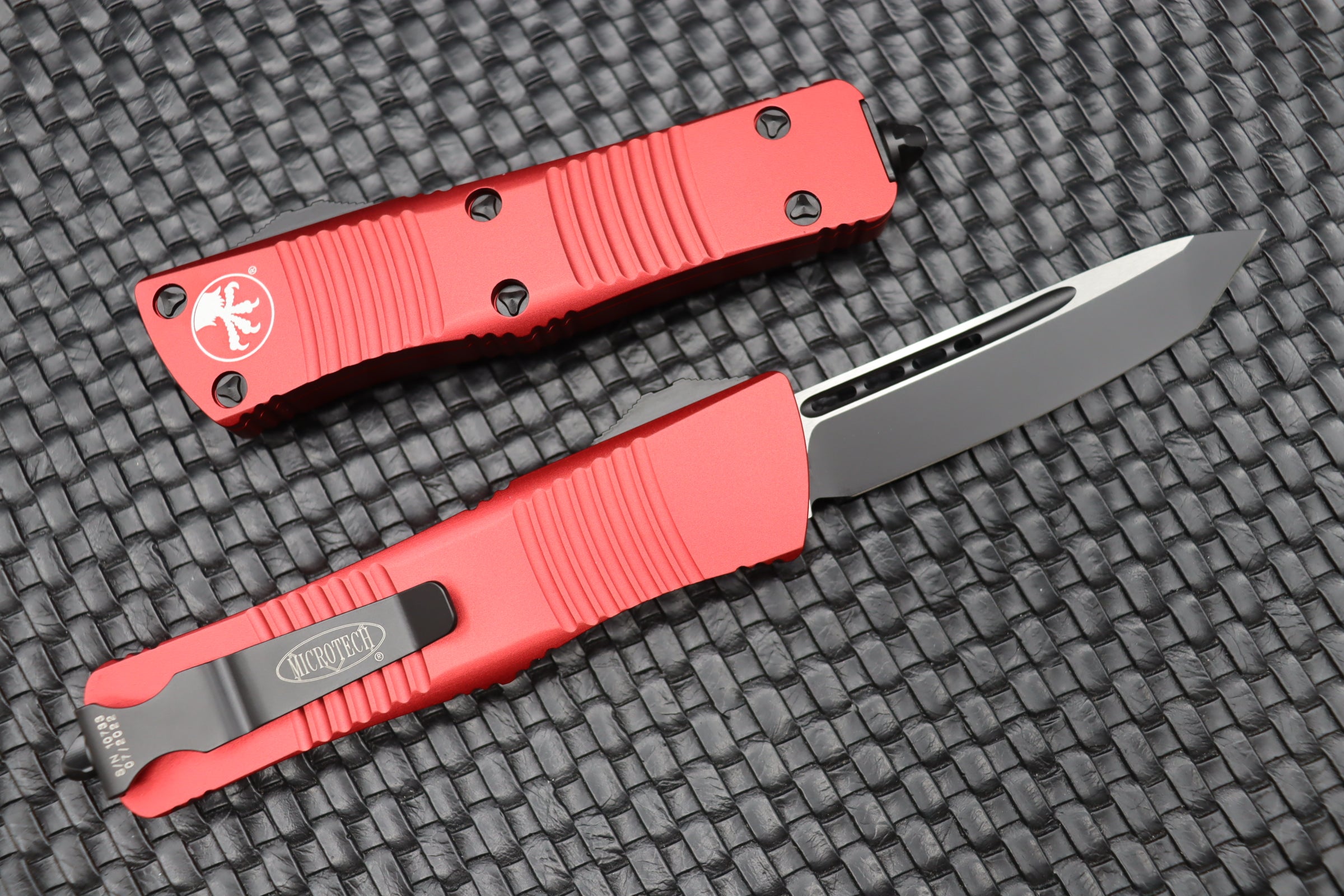 Microtech Troodon Tanto Black Standard Red 140-1RD