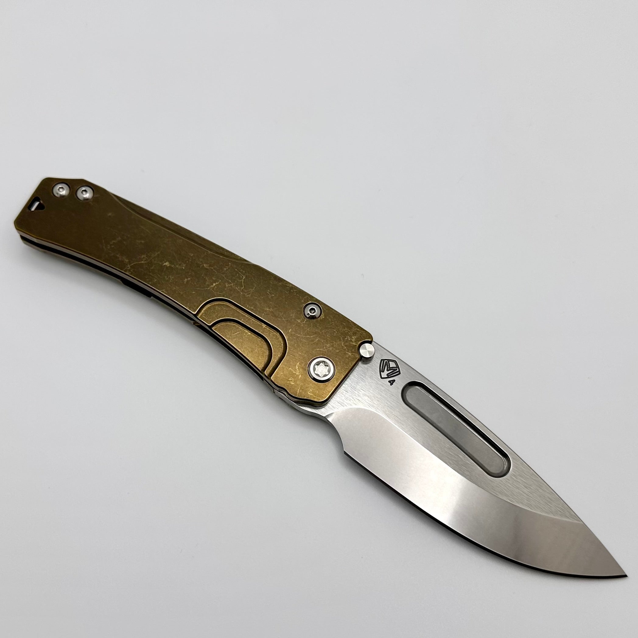 Medford Knife Slim Midi LH Left Handed Tumbled S45 w/ Bronze Tumbled Handles