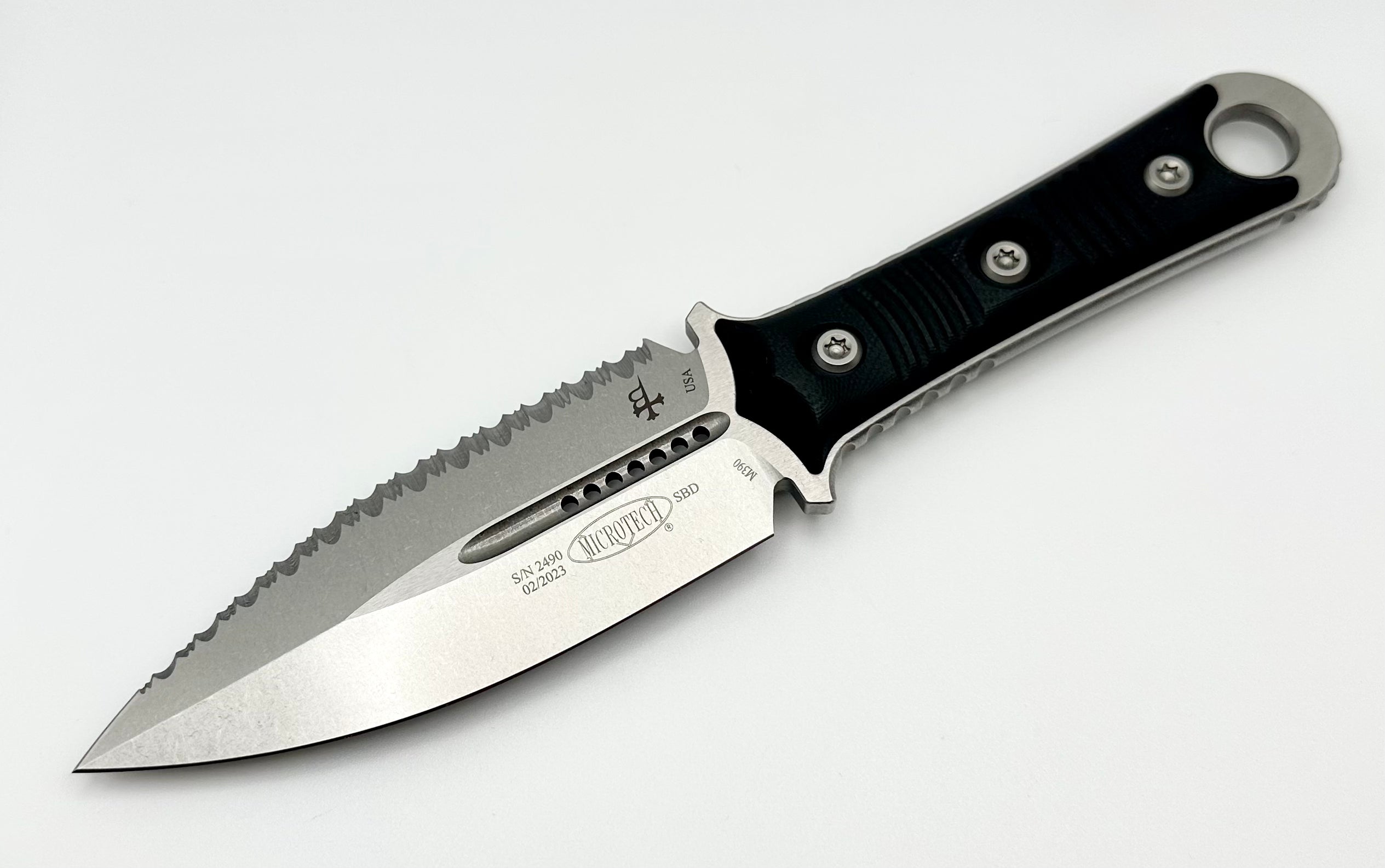 Microtech Borka SBD Stonewash F/S Full Serrated 201-12