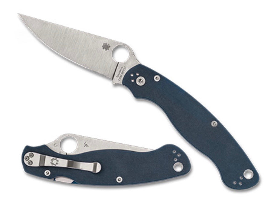 Spyderco Knives Military 2 Cobalt Blue G-10 & SPY27 C36GPCBL2