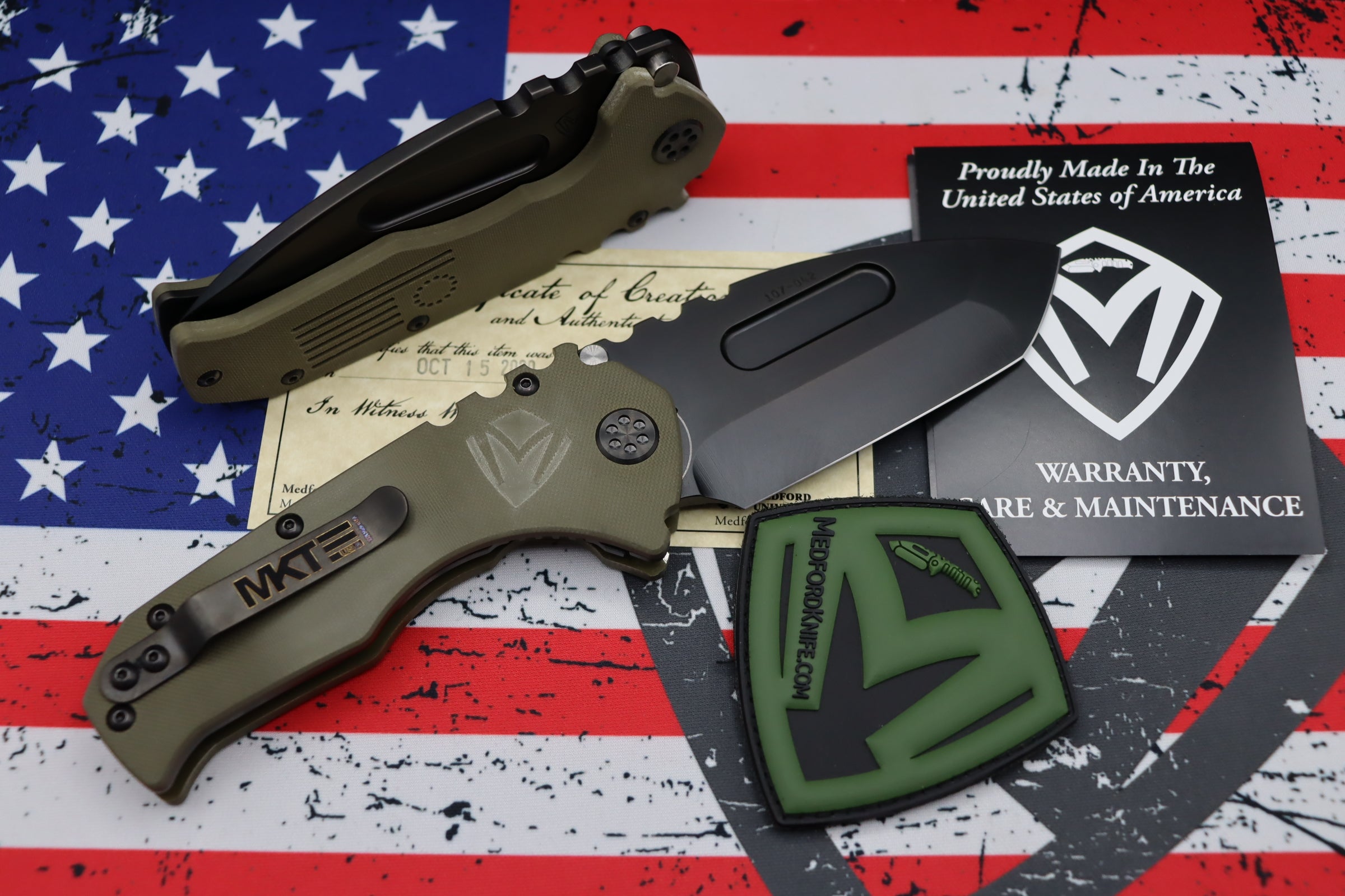 Medford Scout Praetorian OD Green G10 & PVD D2 Tanto