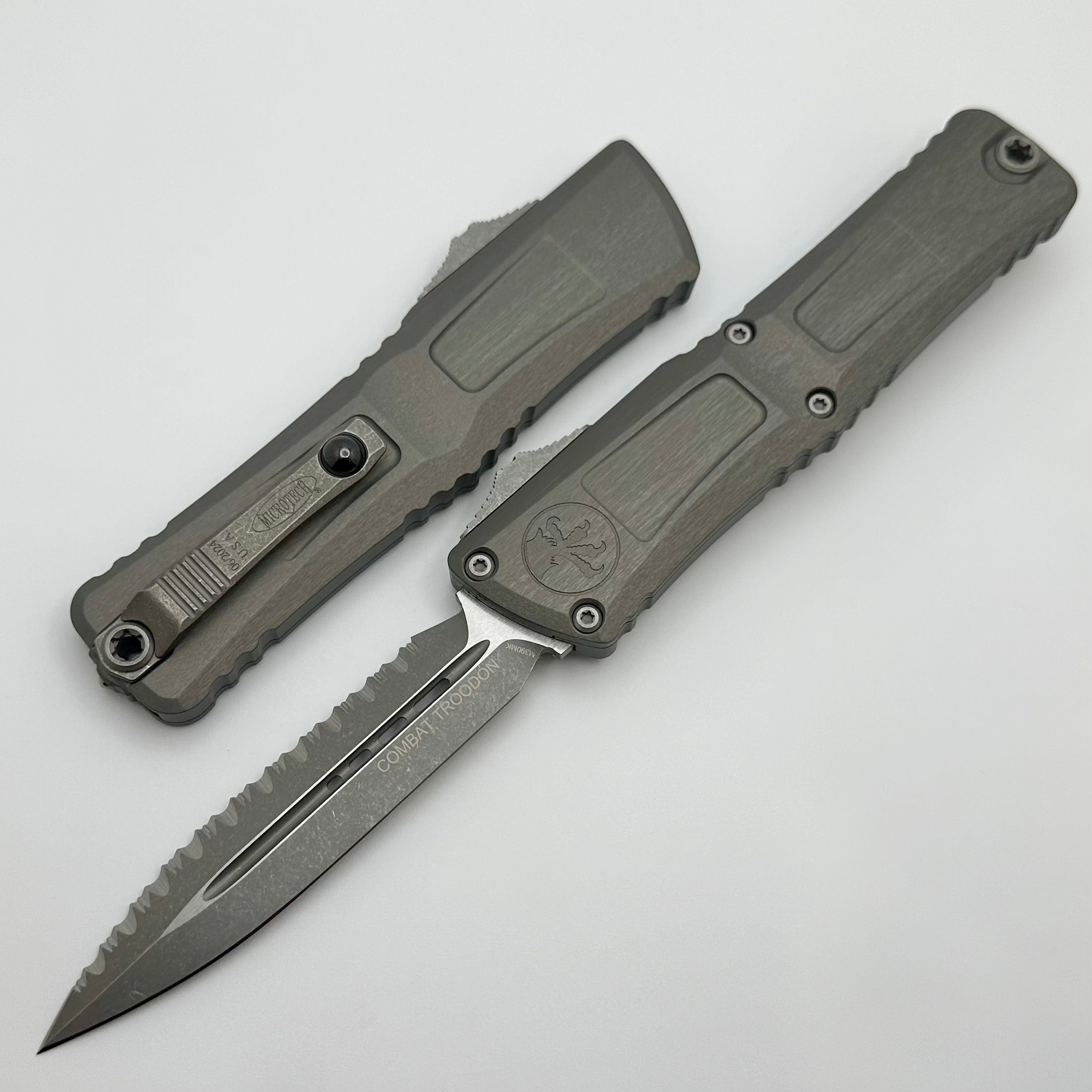 Microtech Knives Combat Troodon Gen III Apocalyptic Natural Clear Full Serrated Double Edge 1142-12APNC