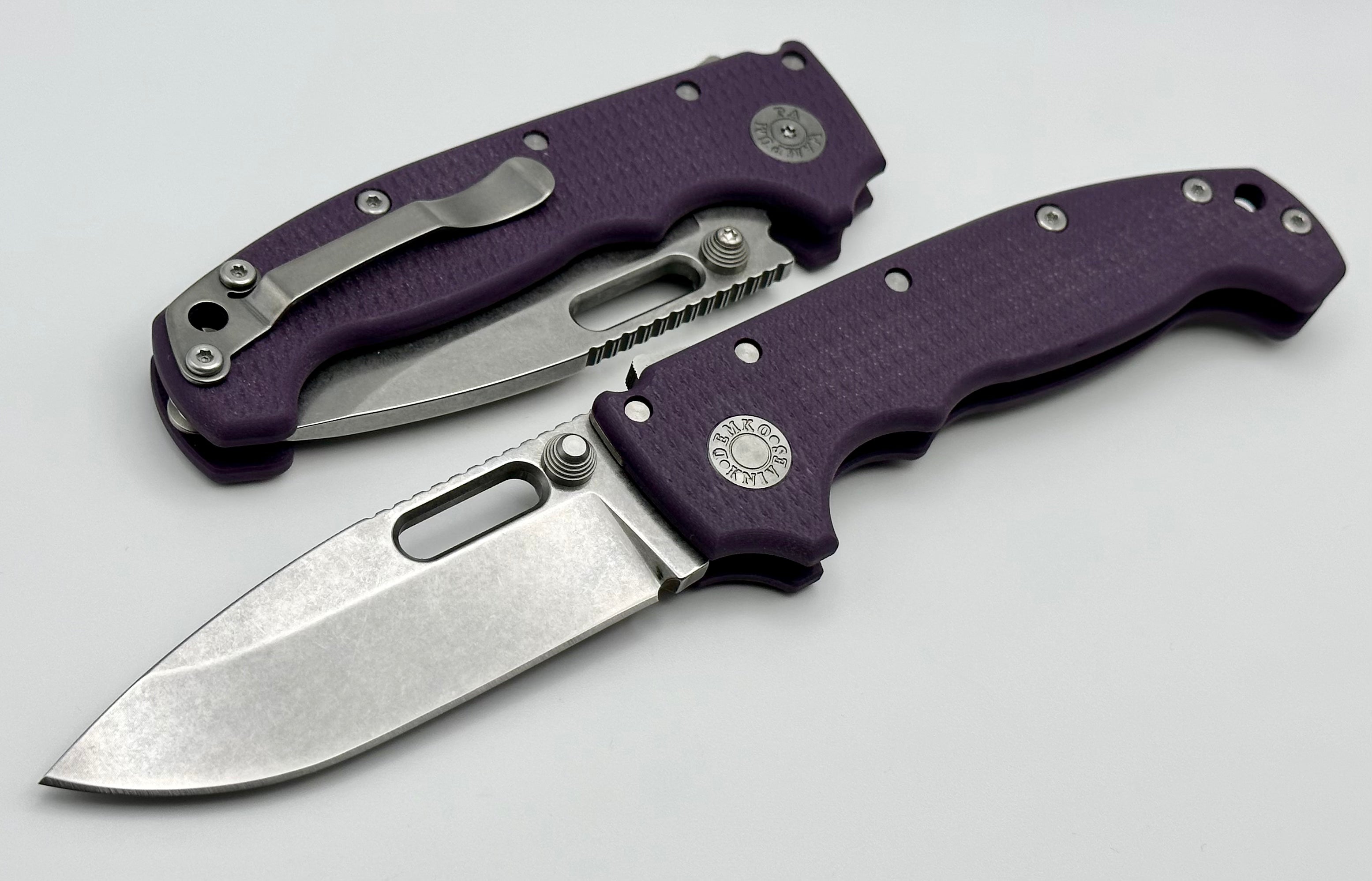 Demko Knives MG AD20 Exclusive Drop Point 3V & Purple G-10 LIMIT ONE PER HOUSEHOLD