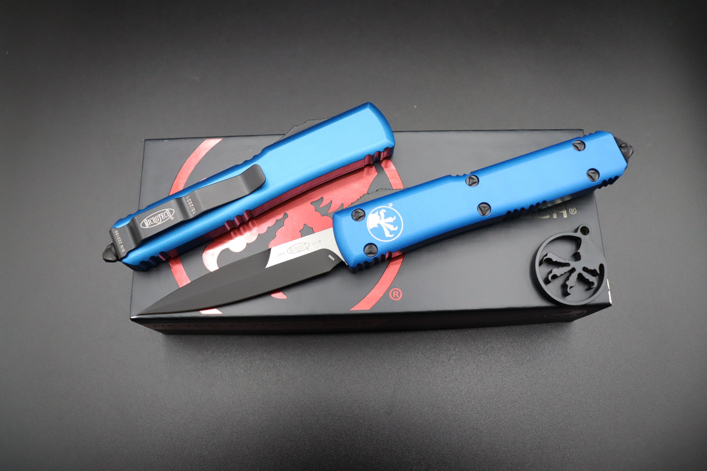 Microtech Ultratech Bayonet Grind Blue Standard 120-1BL