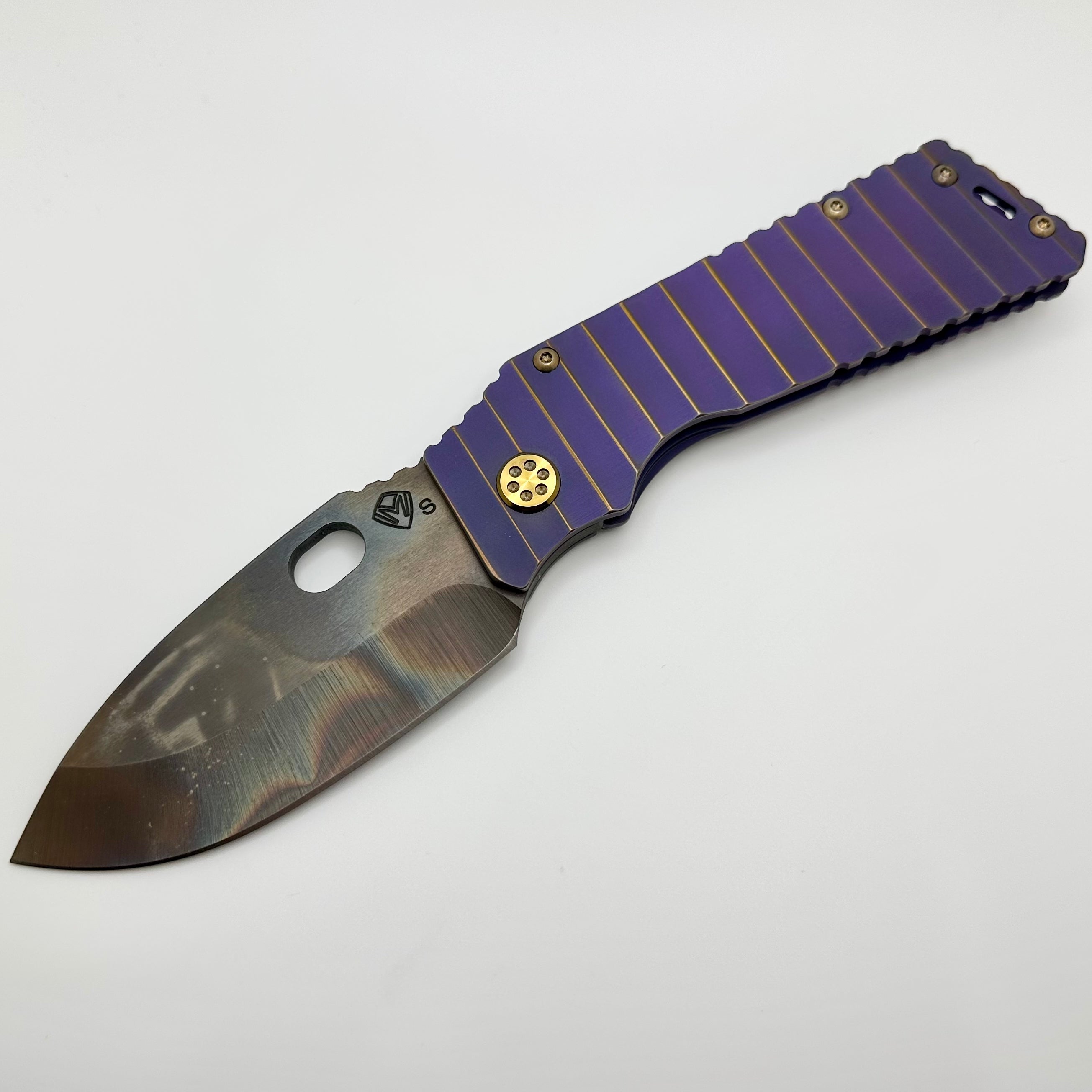 Medford TFF-1 S35VN Vulcan & Violet/Bronze Gator Belly Sculpted Handles w/ Bronze Hardware/Clip