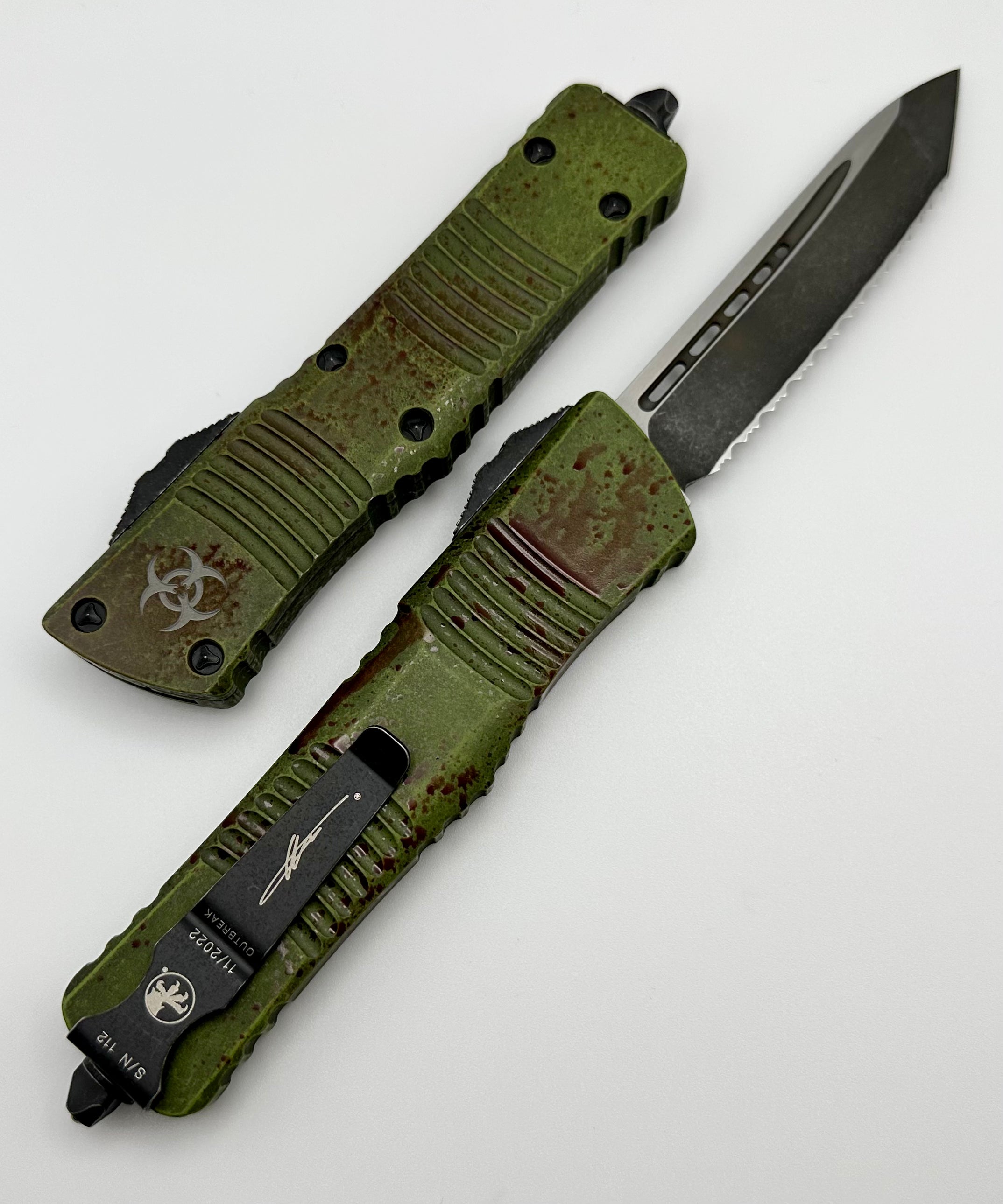 Microtech Combat Troodon Tanto Edge Full Serrated Outbreak 144-3OBDS