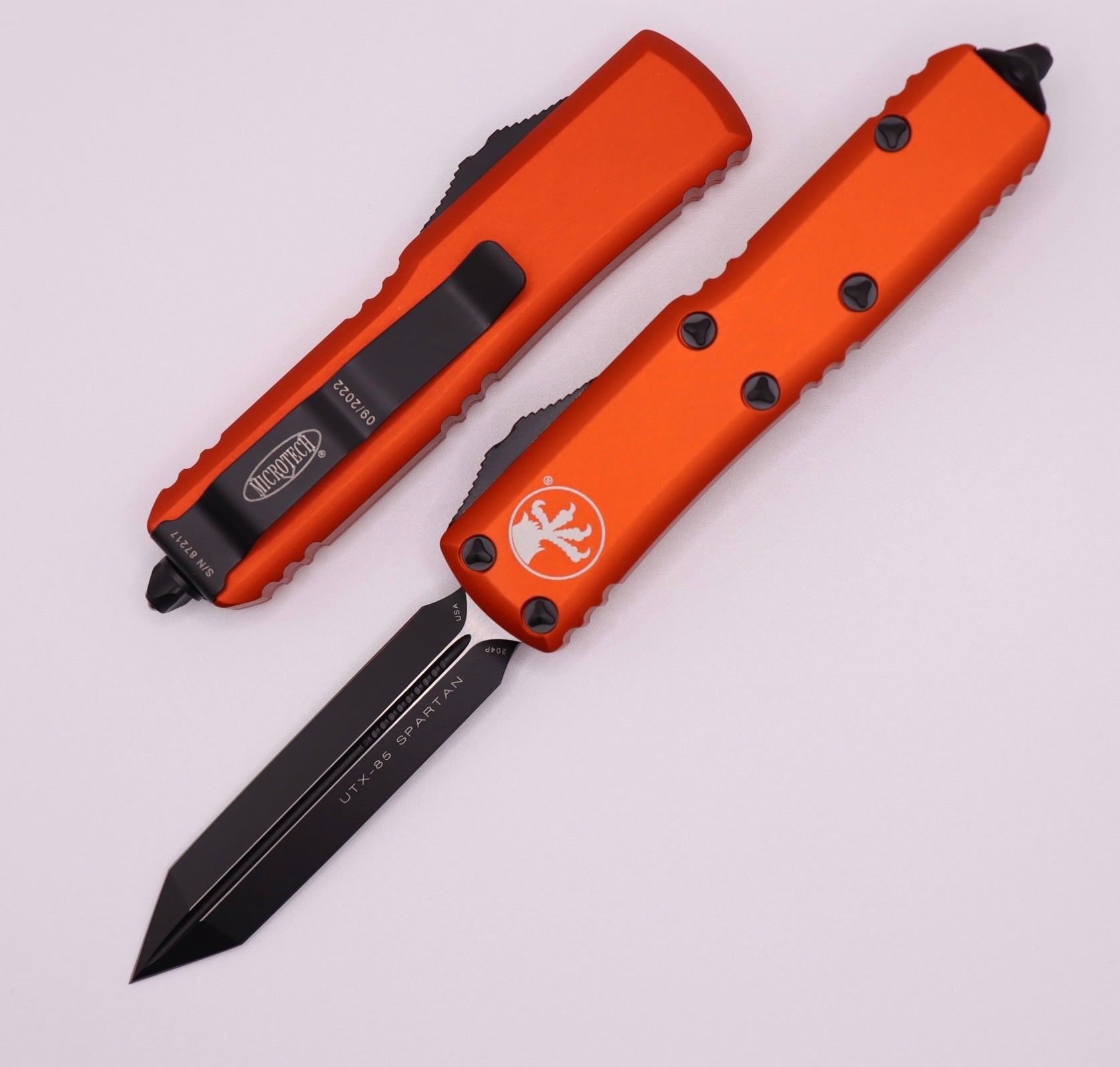 Microtech UTX-85 Spartan Black Standard & Orange 230-1OR