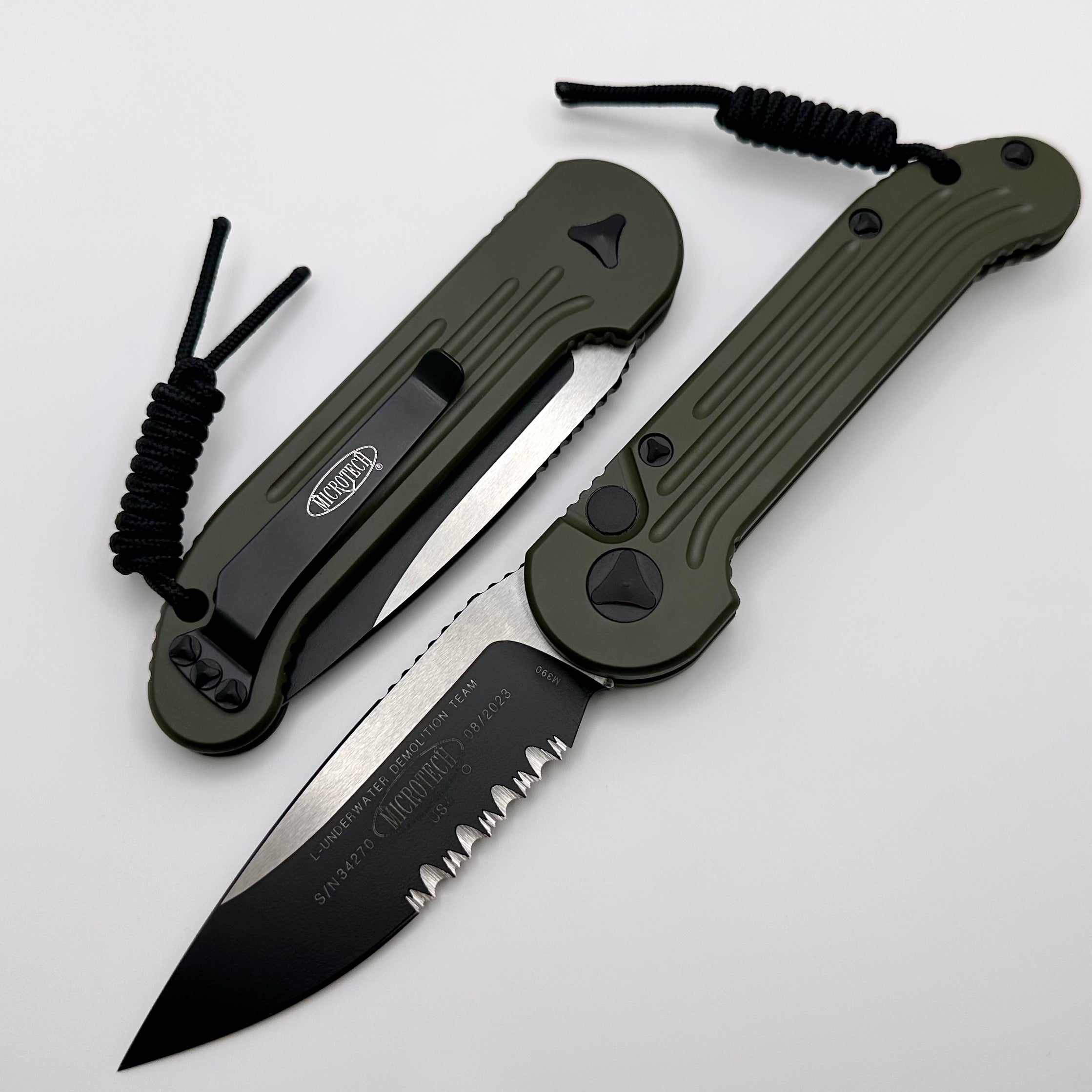 Microtech L.U.D.T OD Green & Black Partial Serrated 135-2OD (listing #2)