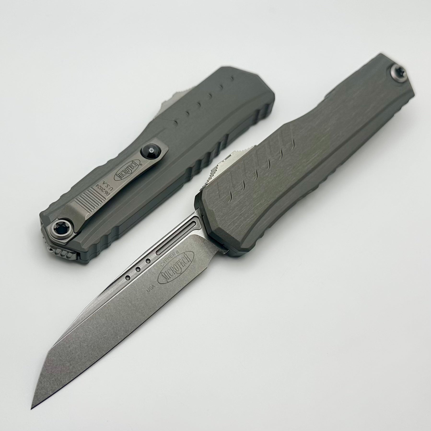 Microtech Cypher II S/E Natural Clear Stonewash Standard 1241-10NC