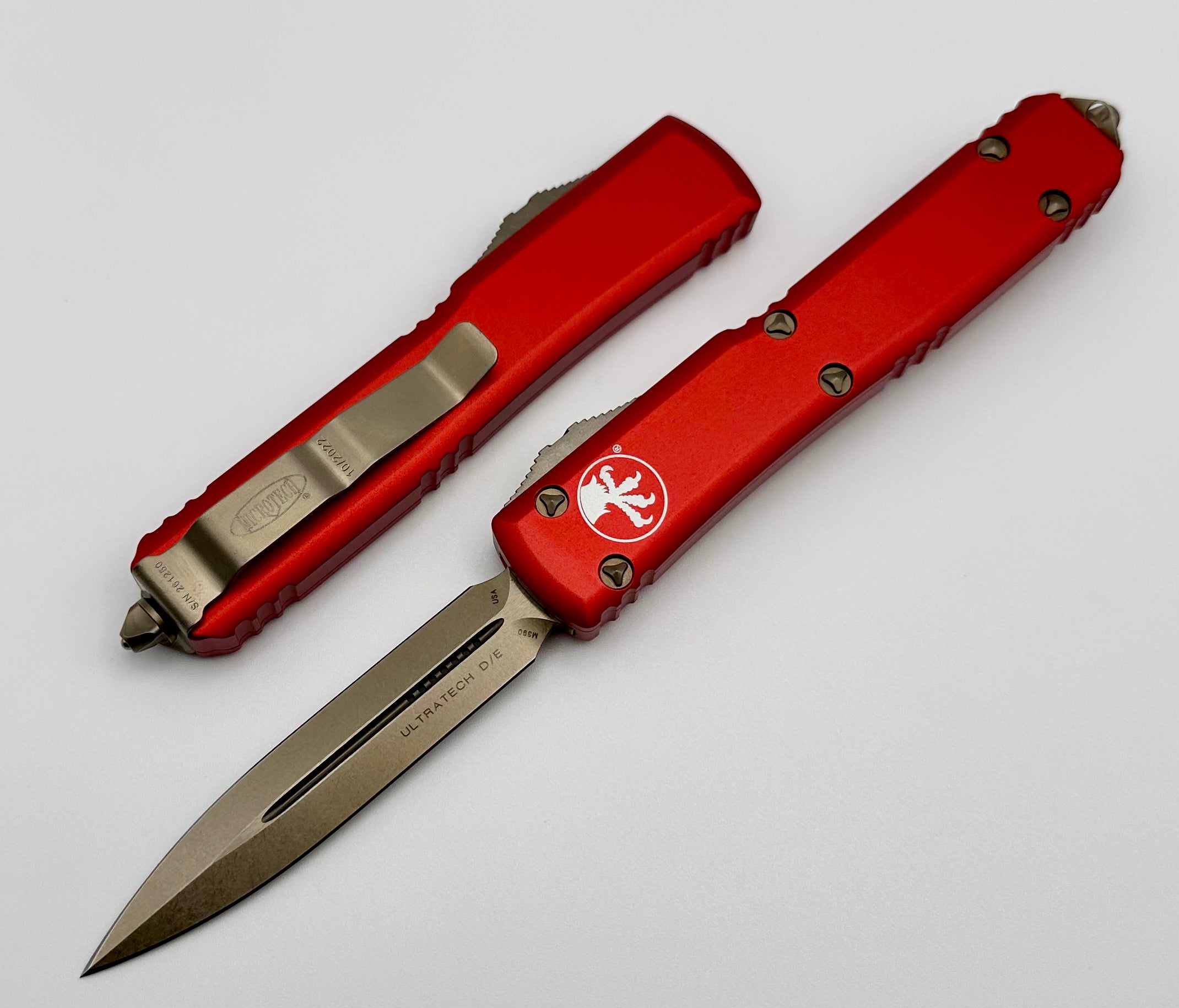 Microtech Ultratech w/ Double Edge Bronze & Red 122-13RD