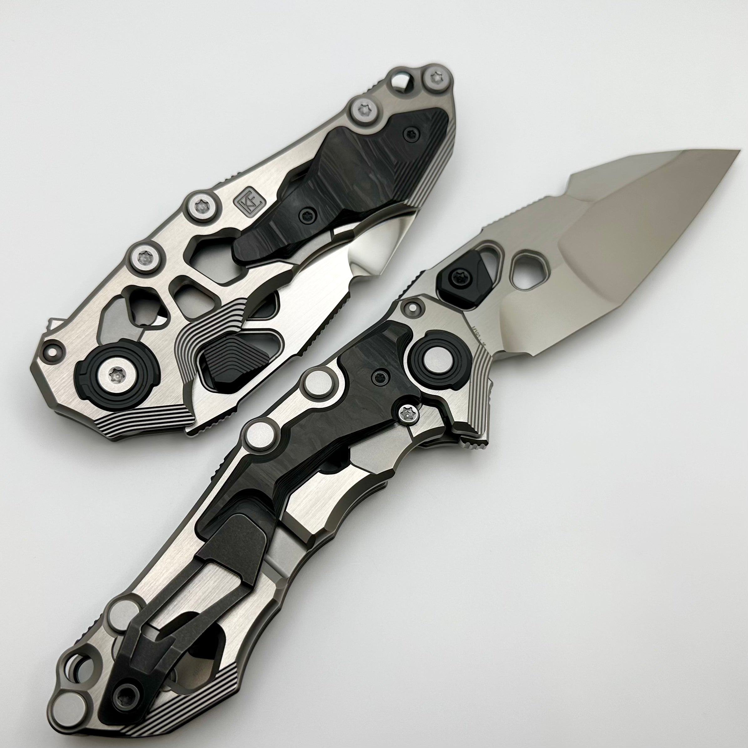 Custom Knife Factory Traktor Titanium/Carbon Fiber & Tri-Tone M390