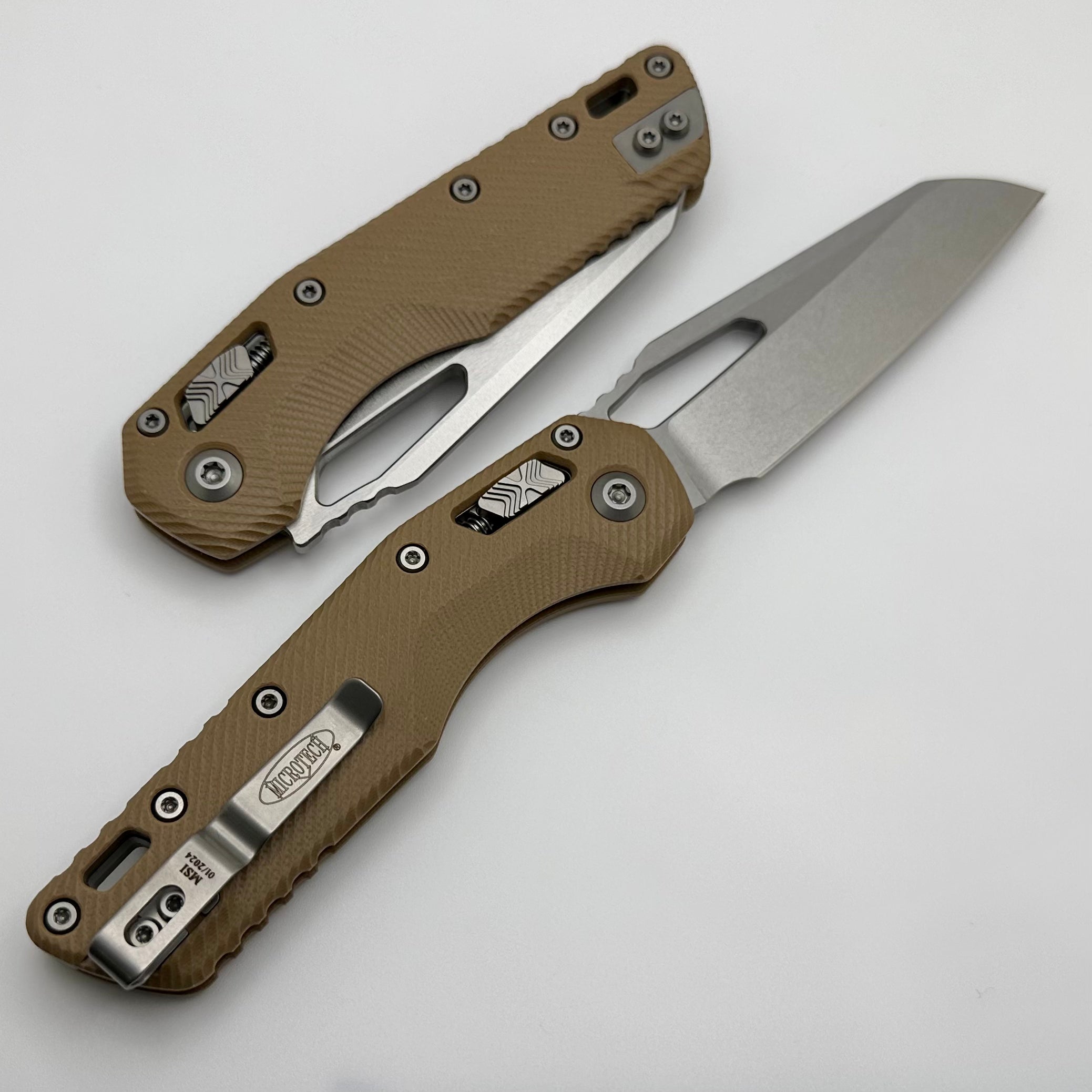 Microtech Knives MSI RAM LOK Tan Fluted G-10 & Stonewash M390MK 210-10FLGTTA