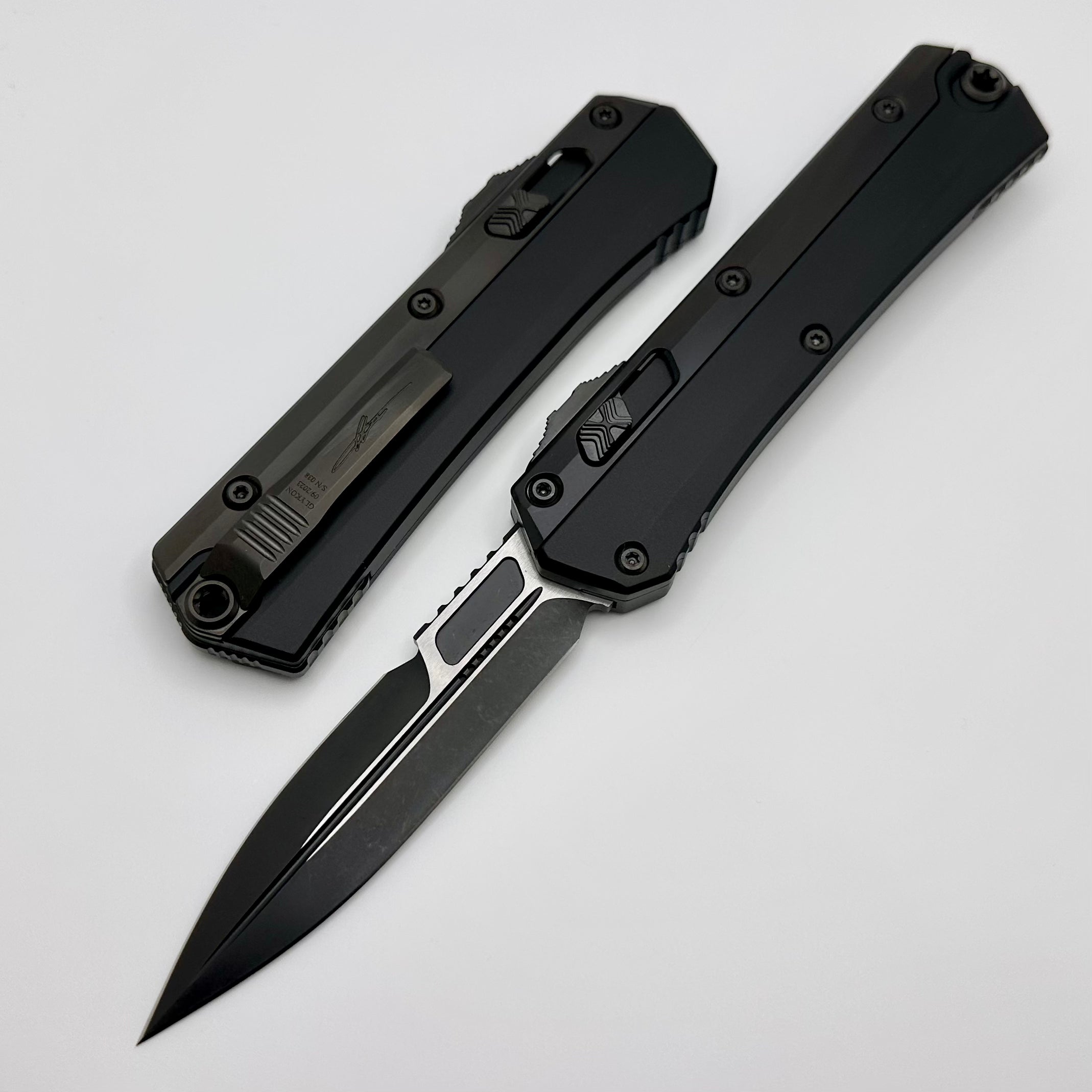 Microtech Glykon Shadow DLC Two Tone Bayonet w/ DLC Overlay Signature Series 184-1TTDLCTSH ONE PER HOUSEHOLD