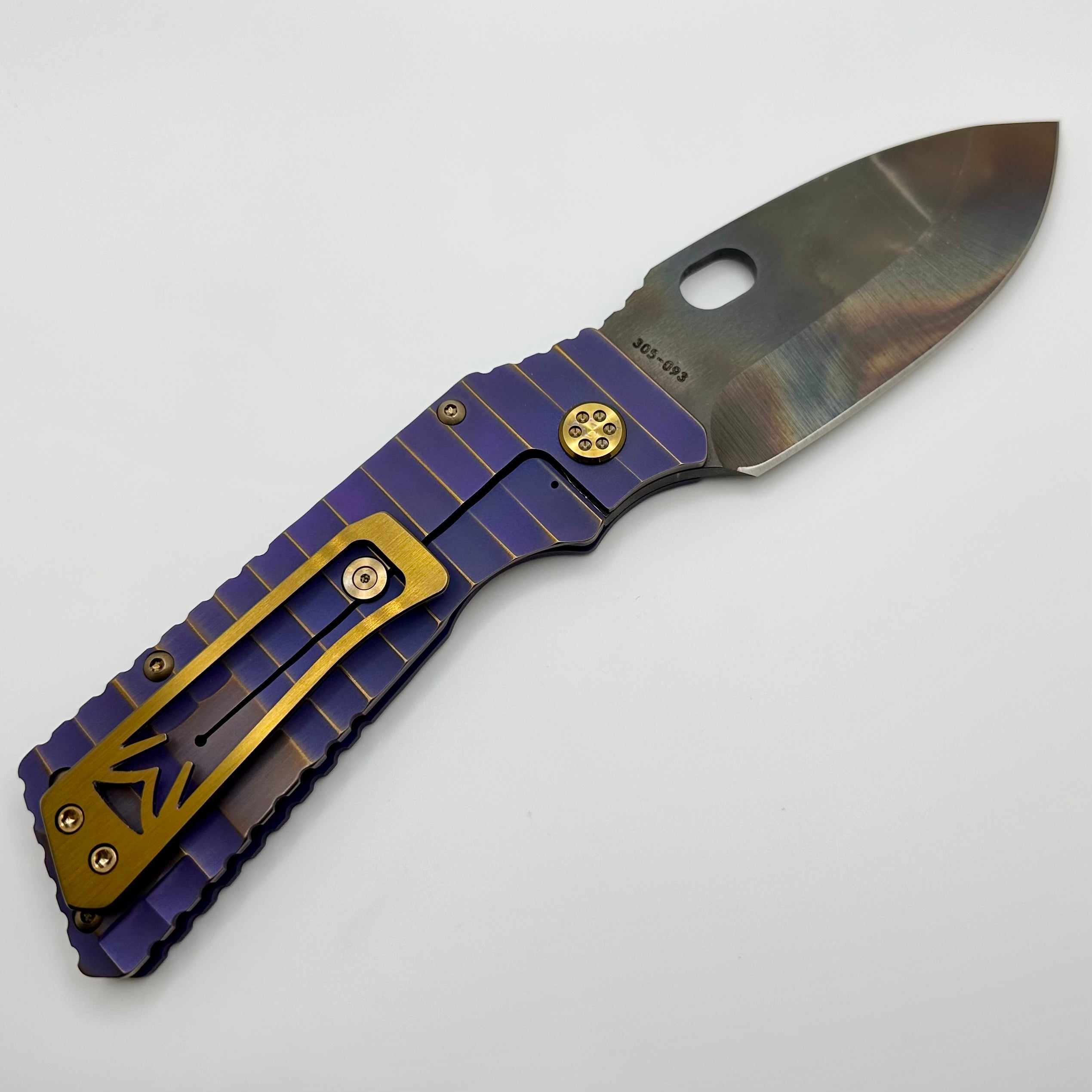 Medford TFF-1 S35VN Vulcan & Violet/Bronze Gator Belly Sculpted Handles w/ Bronze Hardware/Clip